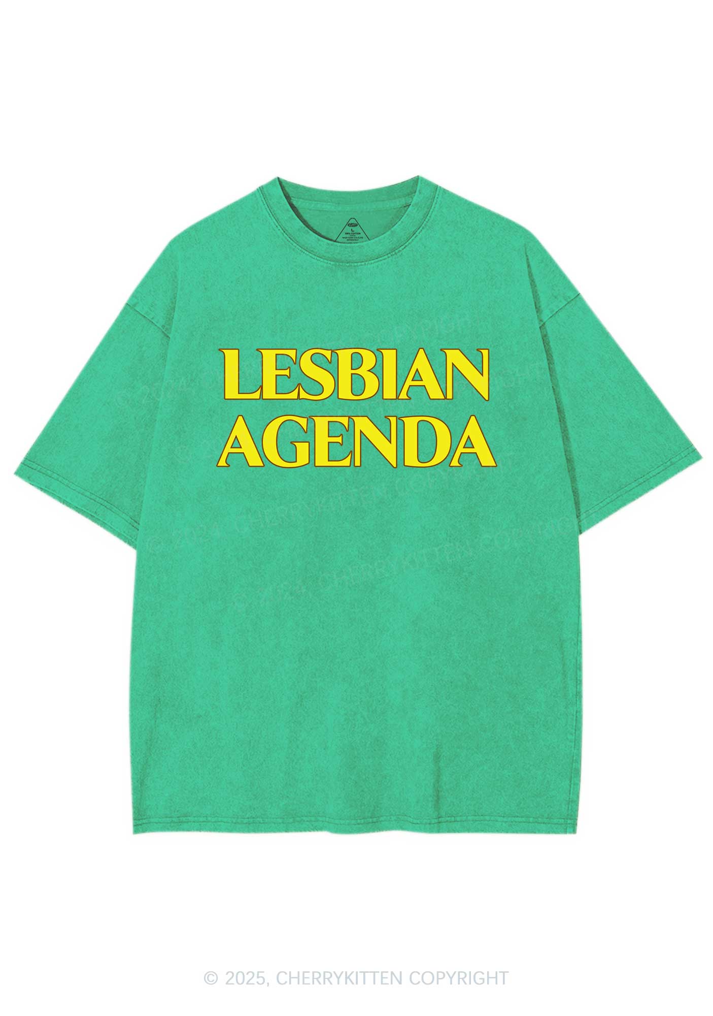 Lesbian Agenda Y2K Shirts Washed Tee Cherrykitten