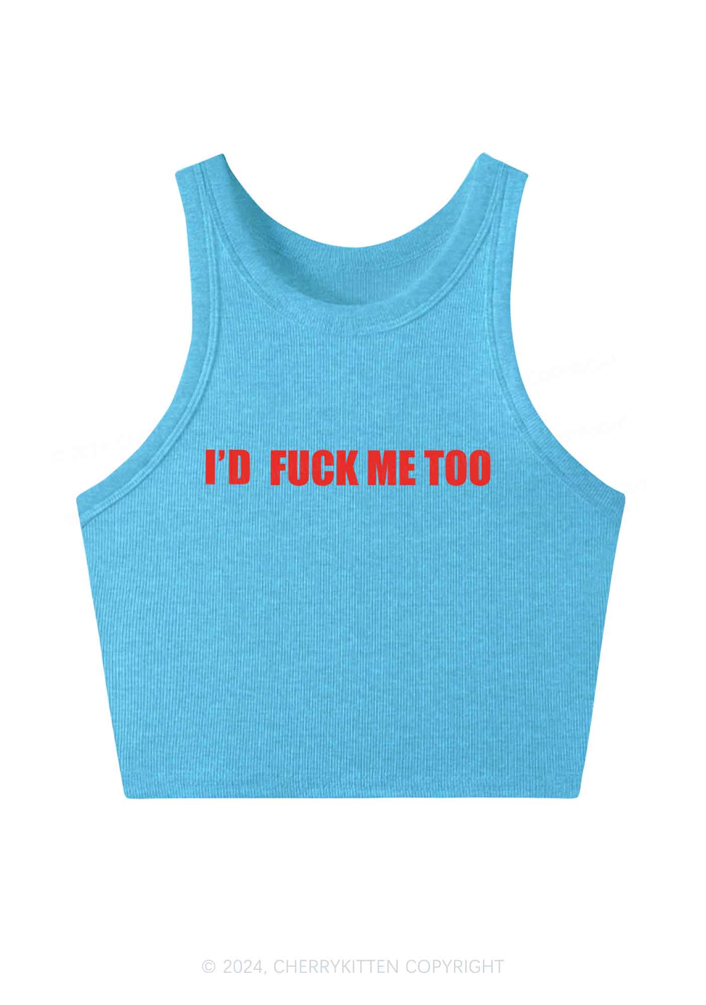 I'd Fxxk Me Too Y2K Crop Tank Top Cherrykitten