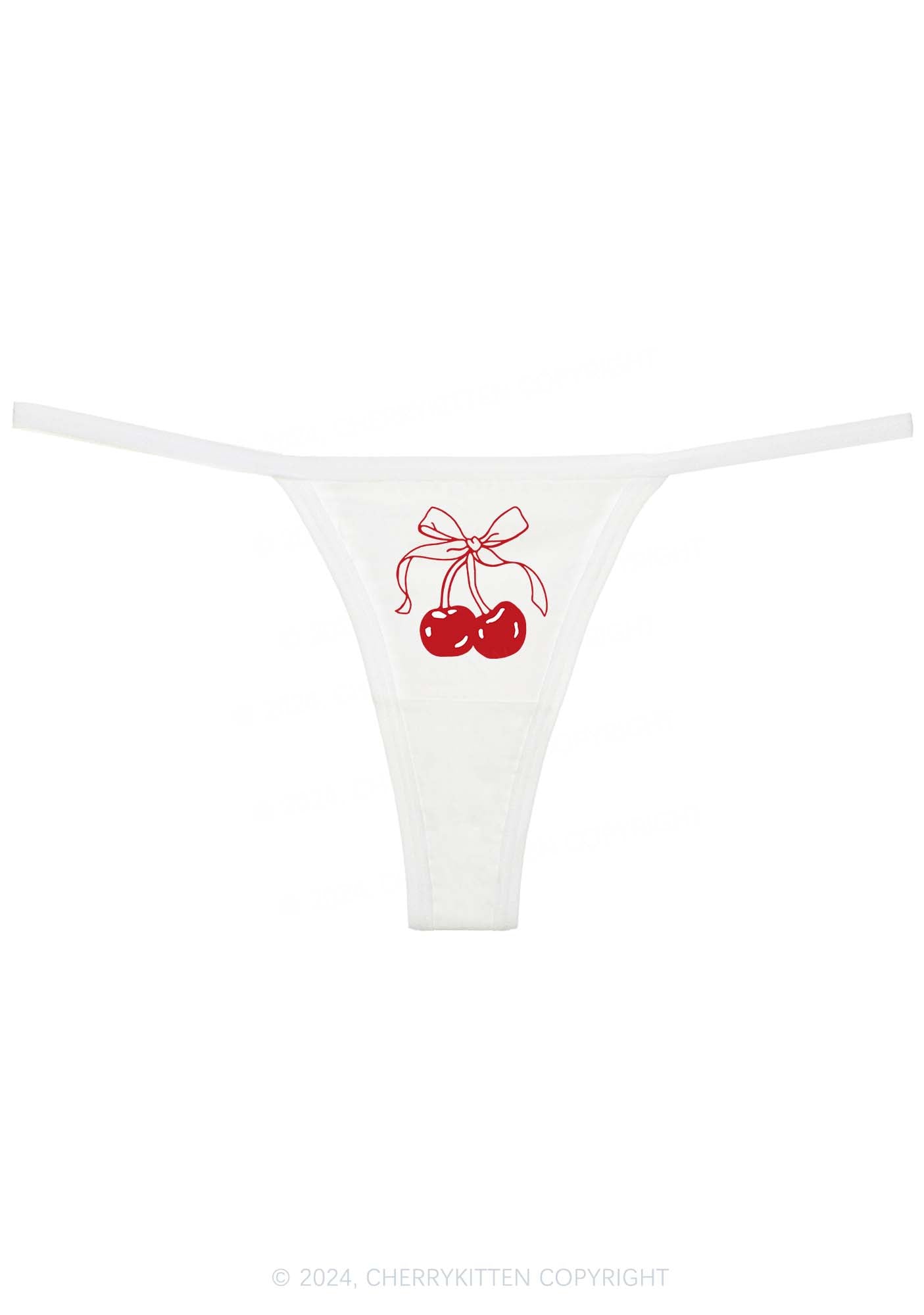 Bow Cherry Y2K Flat String Thong Cherrykitten