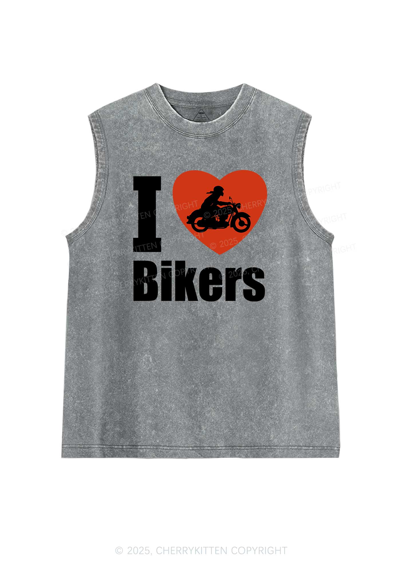 I Love Bikers Y2K Washed Muscle Tank Cherrykitten