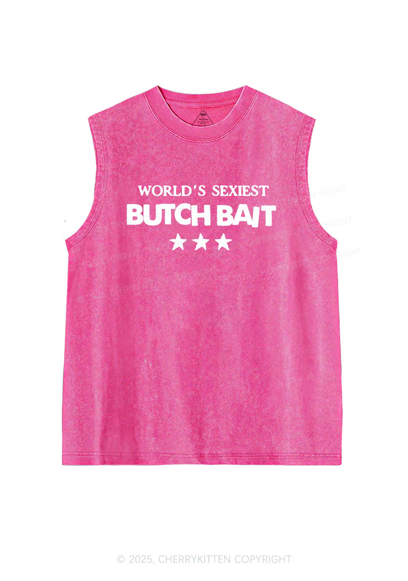 Worlds Sexiest Butch Bait Pride Y2K Washed Muscle Tank Cherrykitten