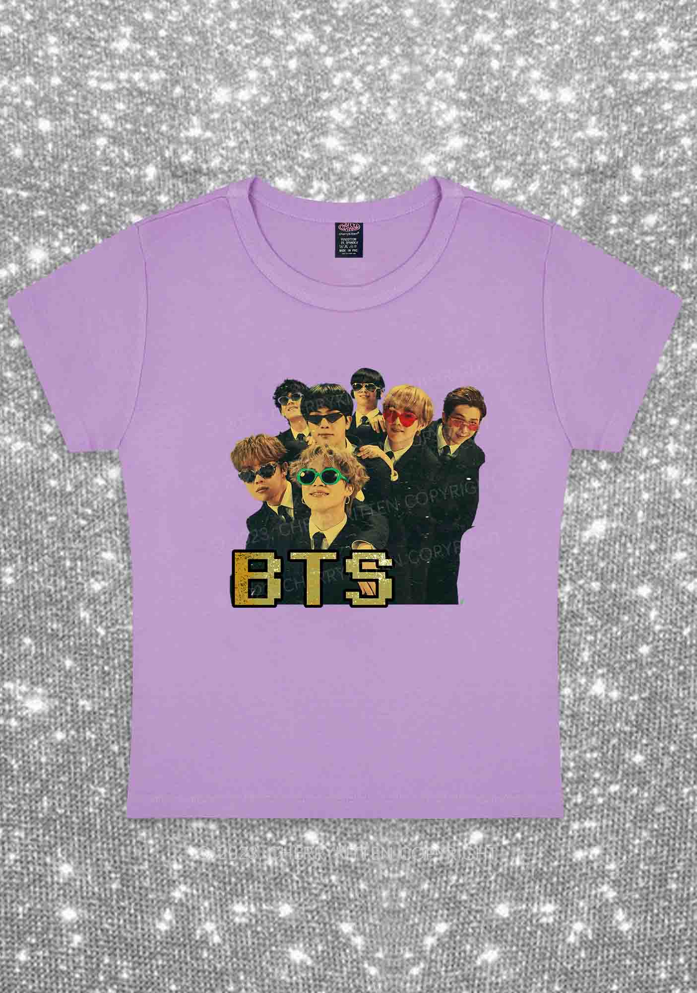 Vintage Bangtan Boys Kpop Y2K Baby Tee Cherrykitten