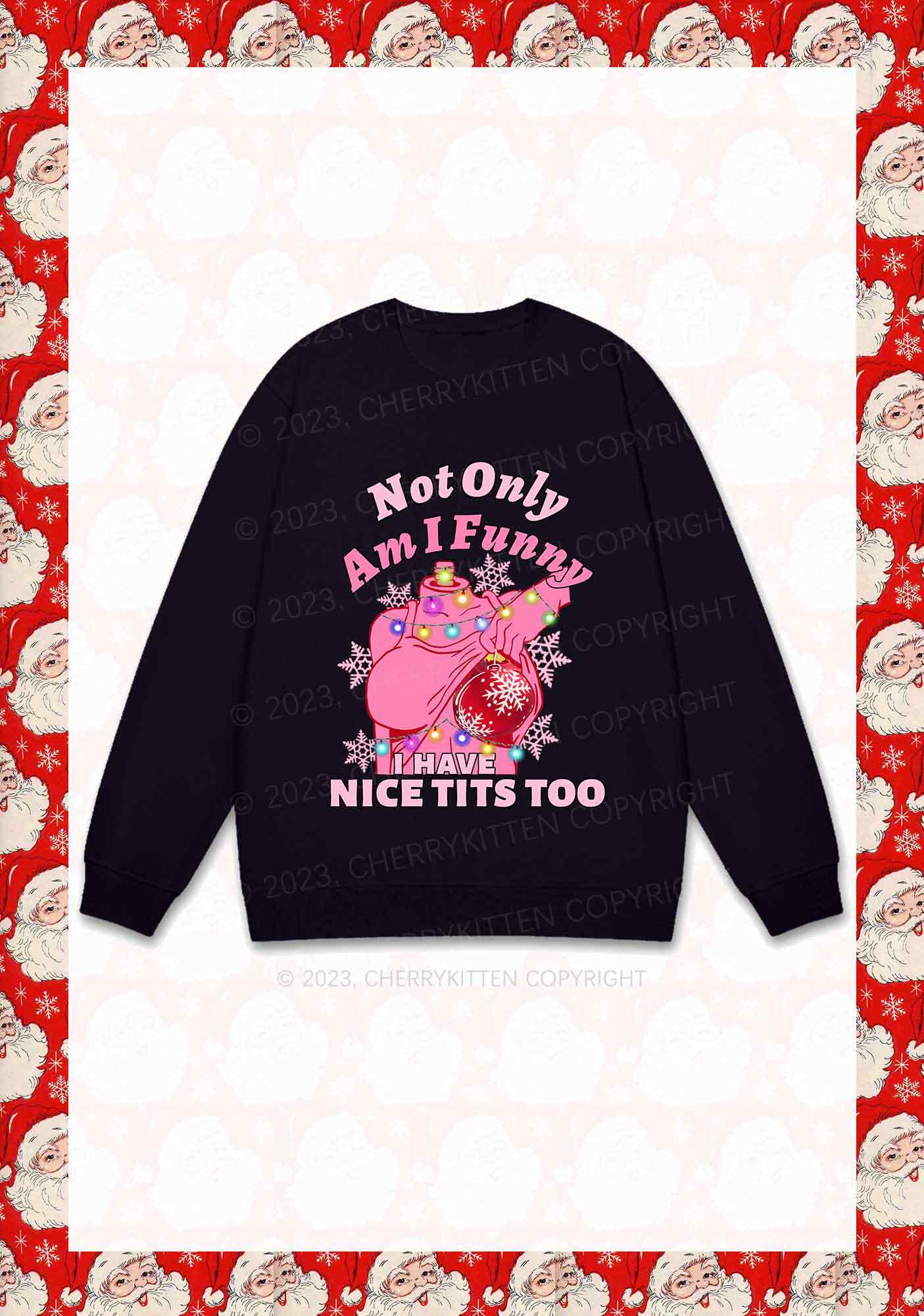 I Have Nice Dots Too Christmas Y2K Sweatshirt Cherrykitten