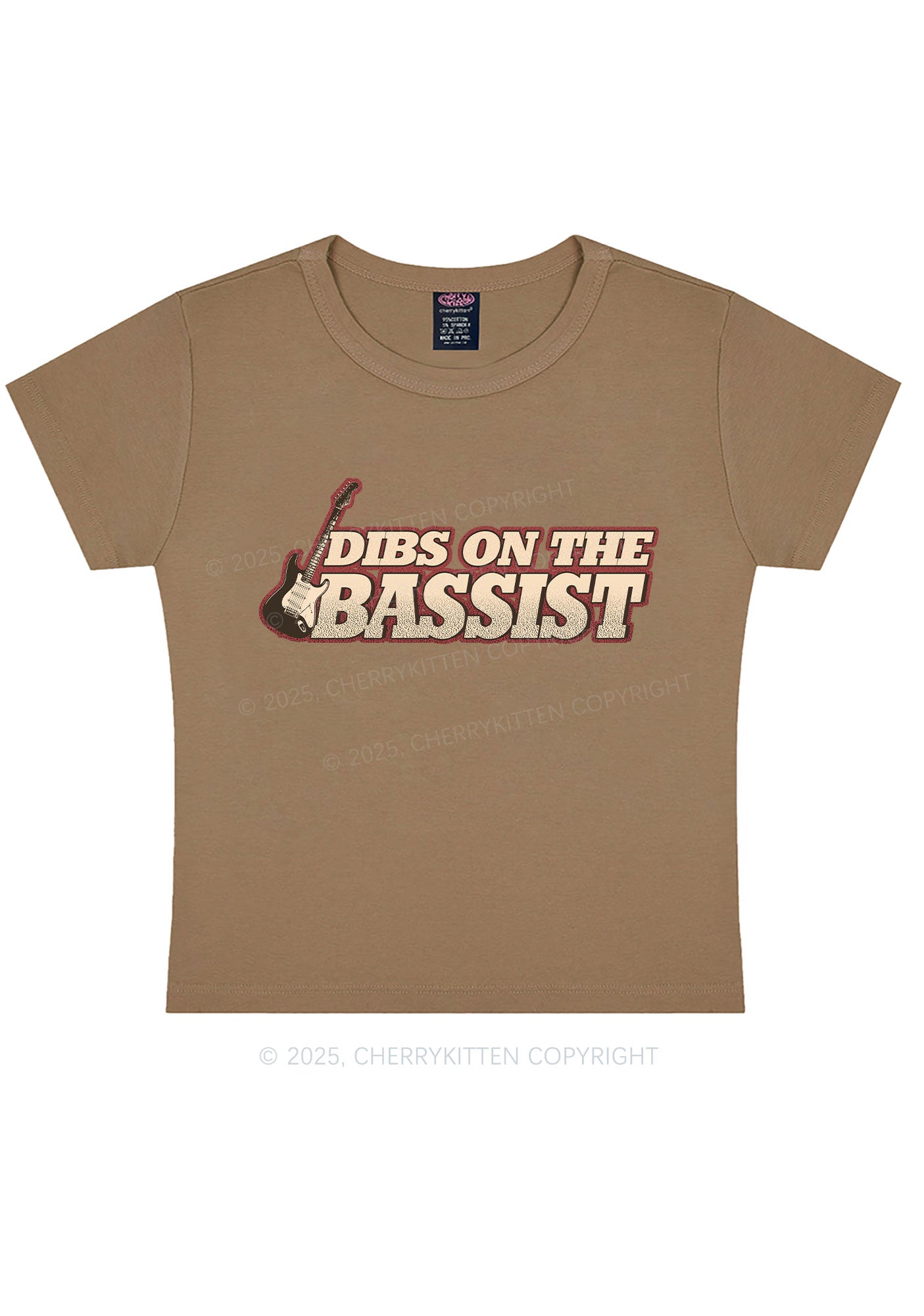 Dibs On The Bassist Y2K Baby Tee Cherrykitten