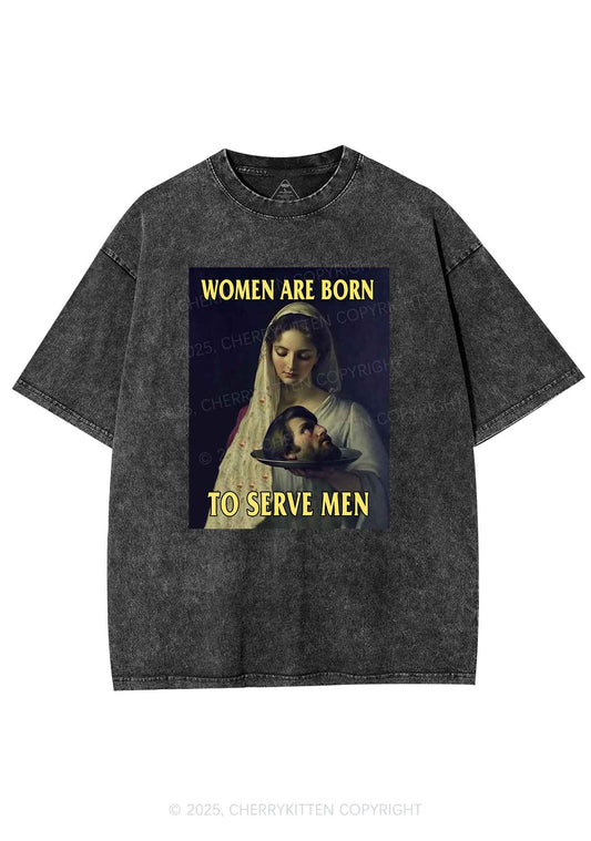 Women Born To Serve Y2K Washed Tee Cherrykitten