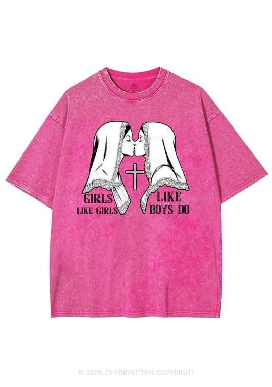 Girls Like Girls Pride Y2K Shirts Washed Tee Cherrykitten