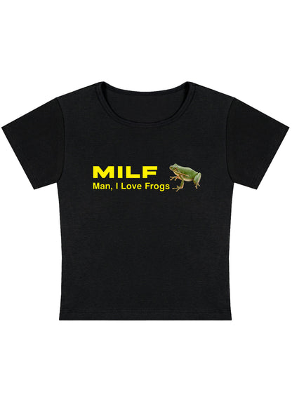 Man I Love Frogs Y2K Baby Tee