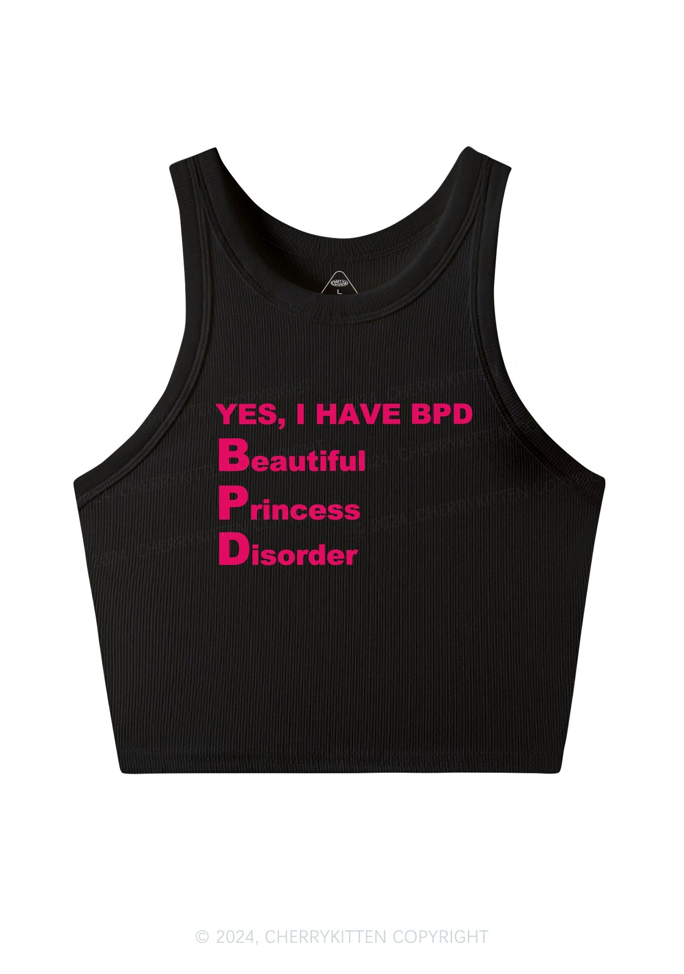 I Have BPD Y2K Crop Tank Top Cherrykitten