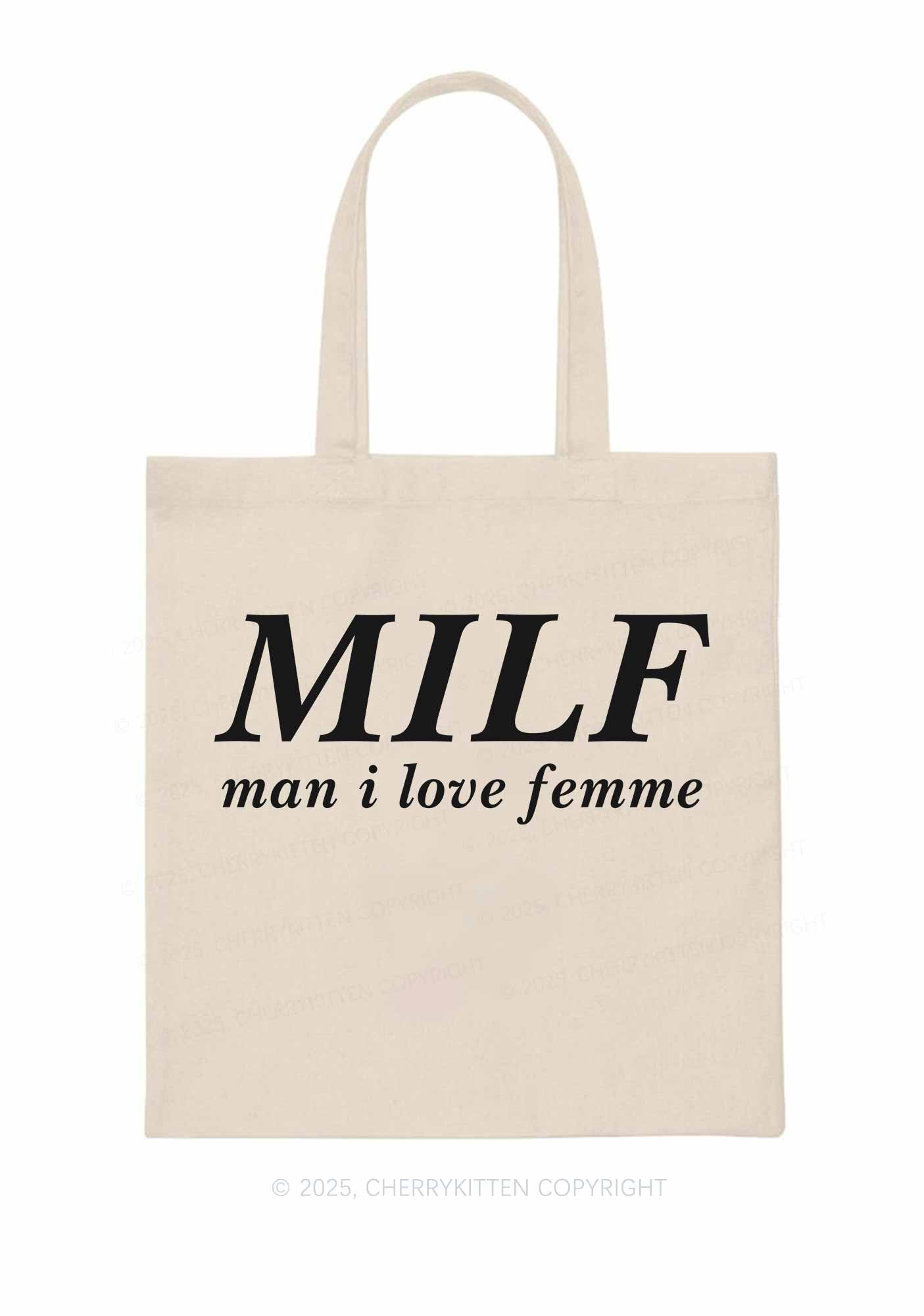Man I Love Femme Pride Y2K Canvas Tote Bag Cherrykitten