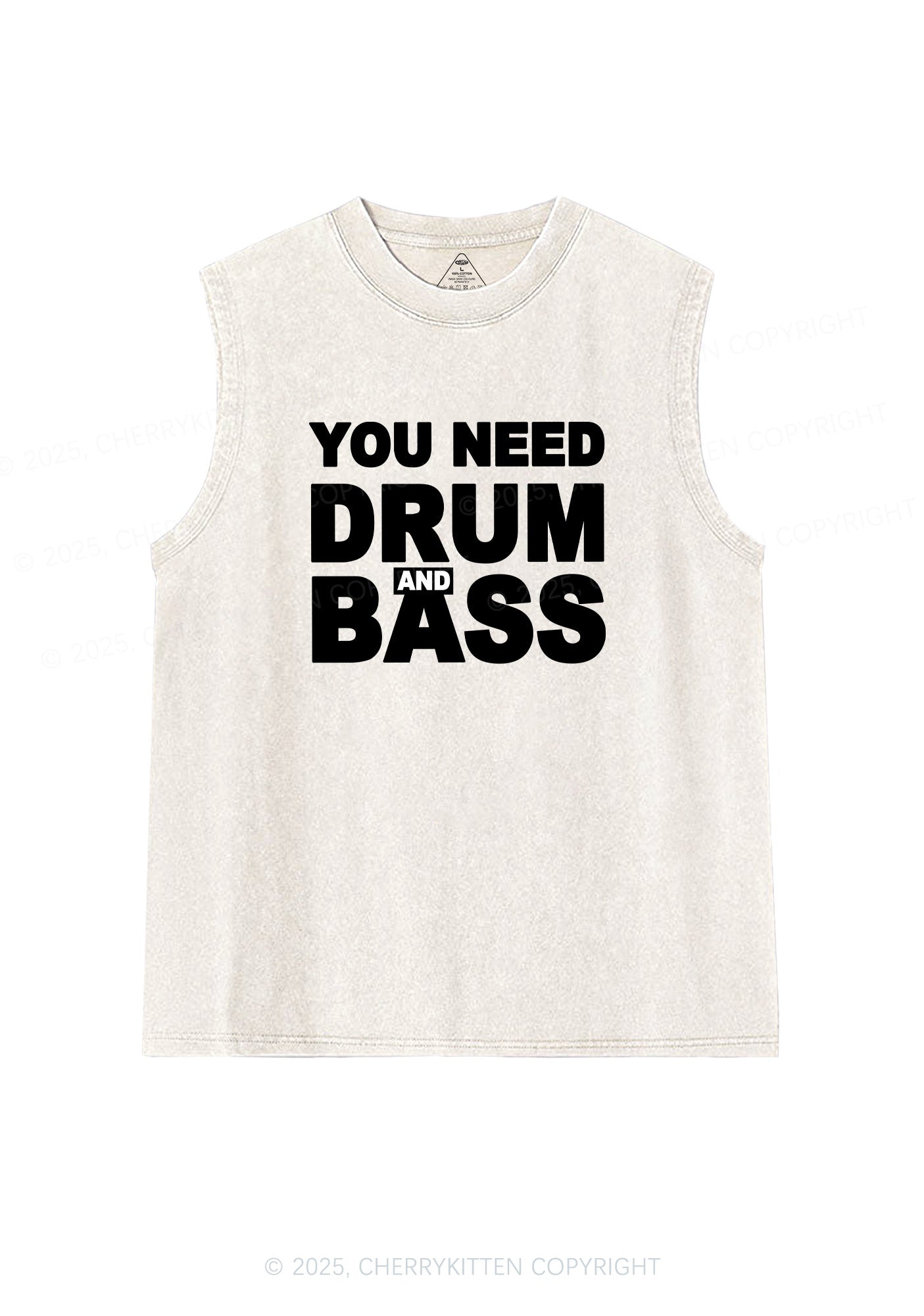 Need Drum And Bass Y2K Washed Muscle Tank Cherrykitten