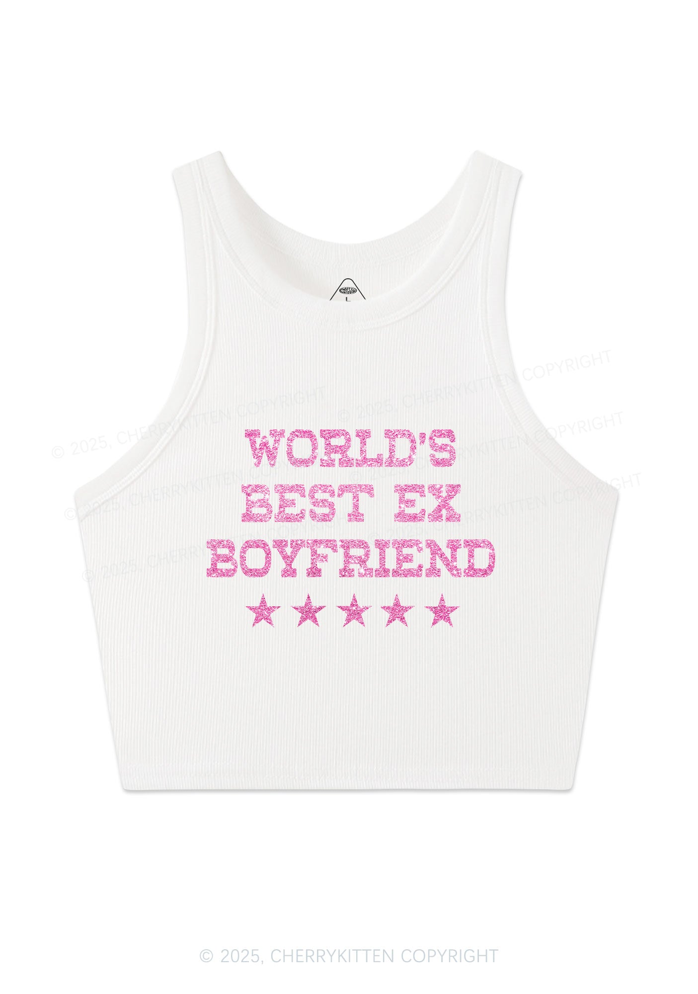 Glitter Best Ex Boyfriend Y2K Crop Tank Top Cherrykitten