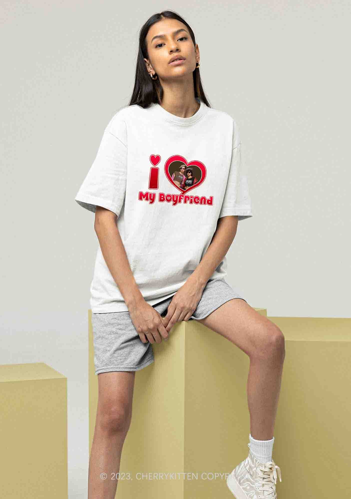 Custom Boyfriend&Girlfriend Red Heart Chunky Shirt