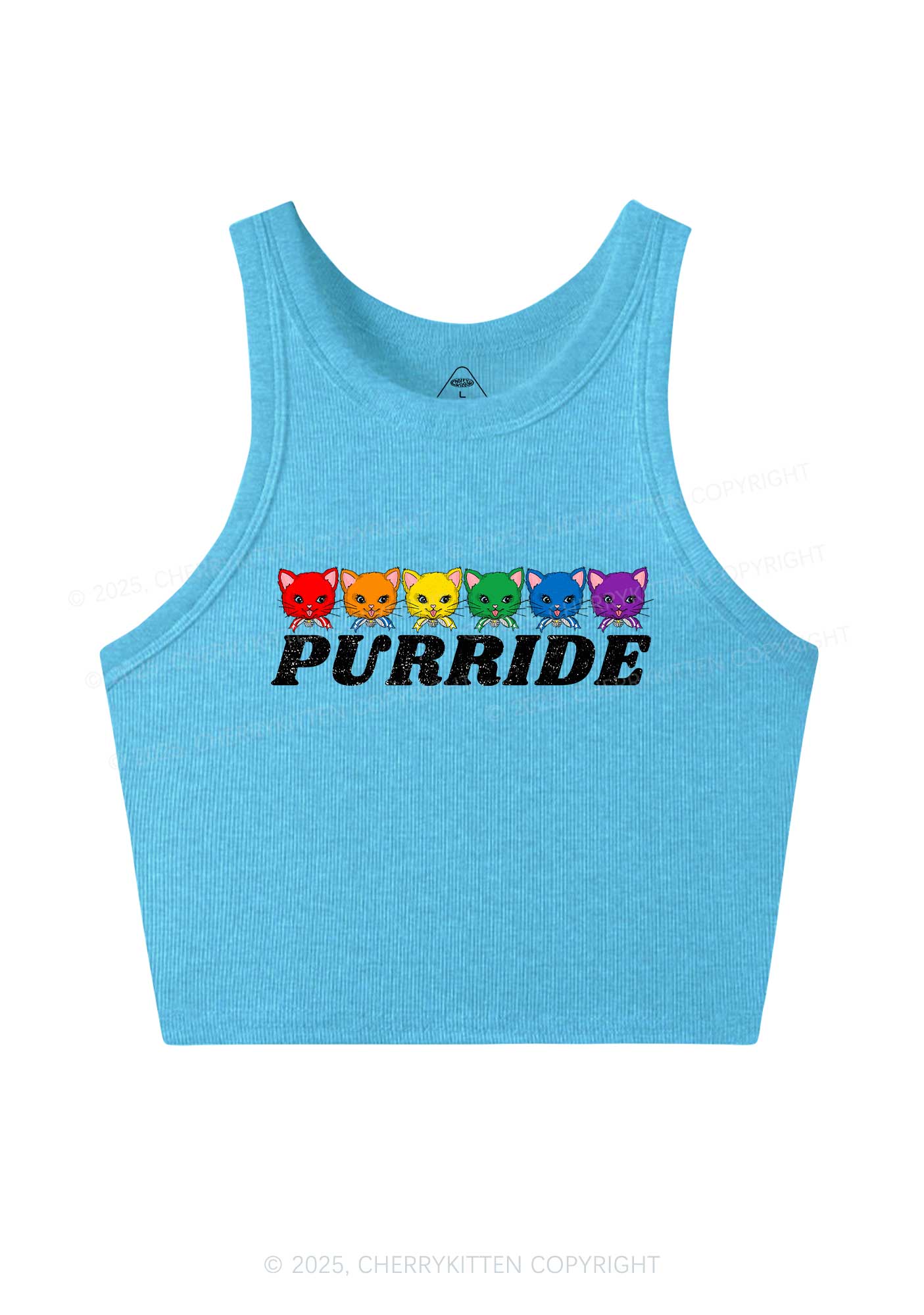 Purride Cat Pride Y2K Crop Tank Top Cherrykitten