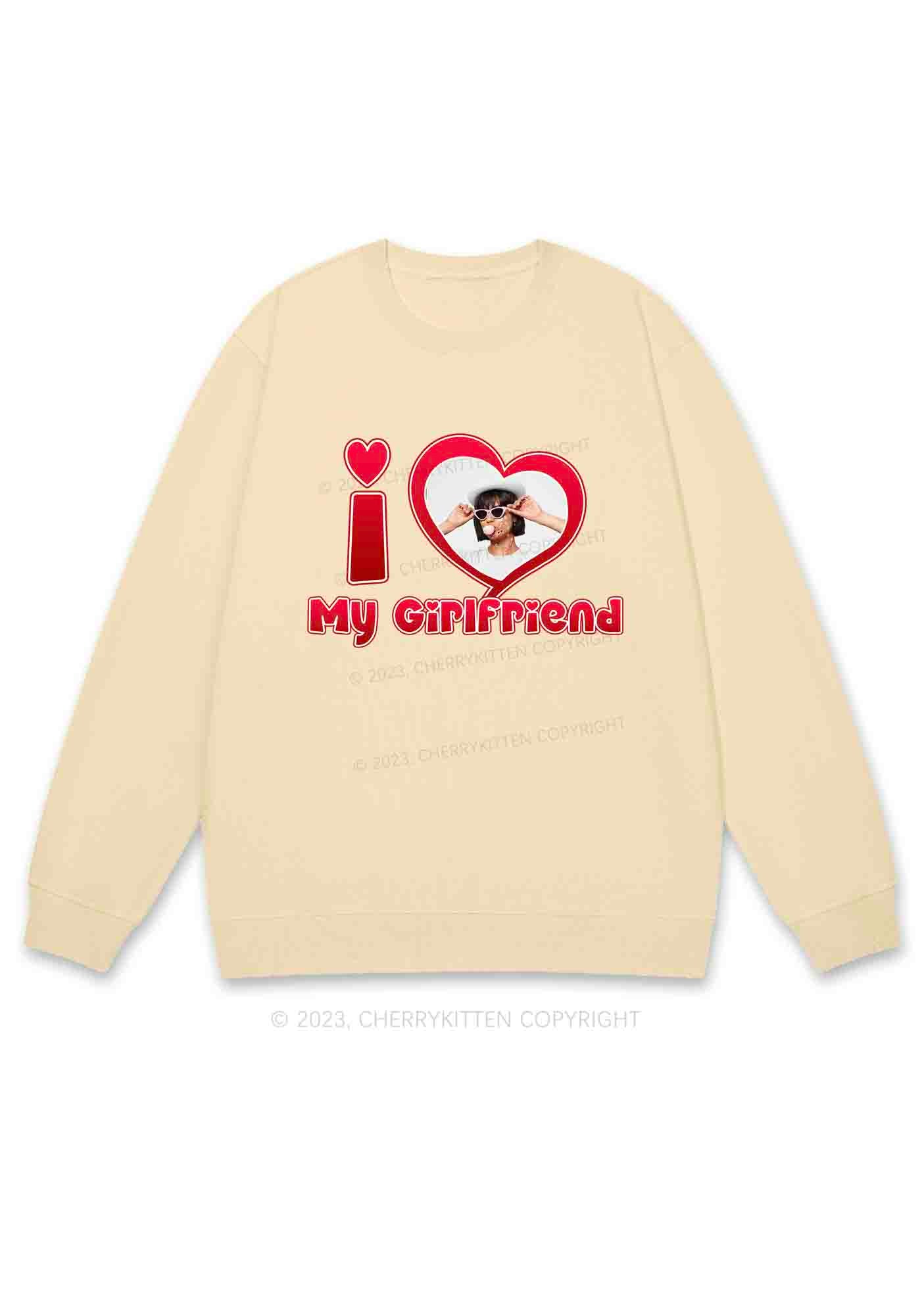 Custom BF&GF Photo Red Heart Y2K Sweatshirt Cherrykitten