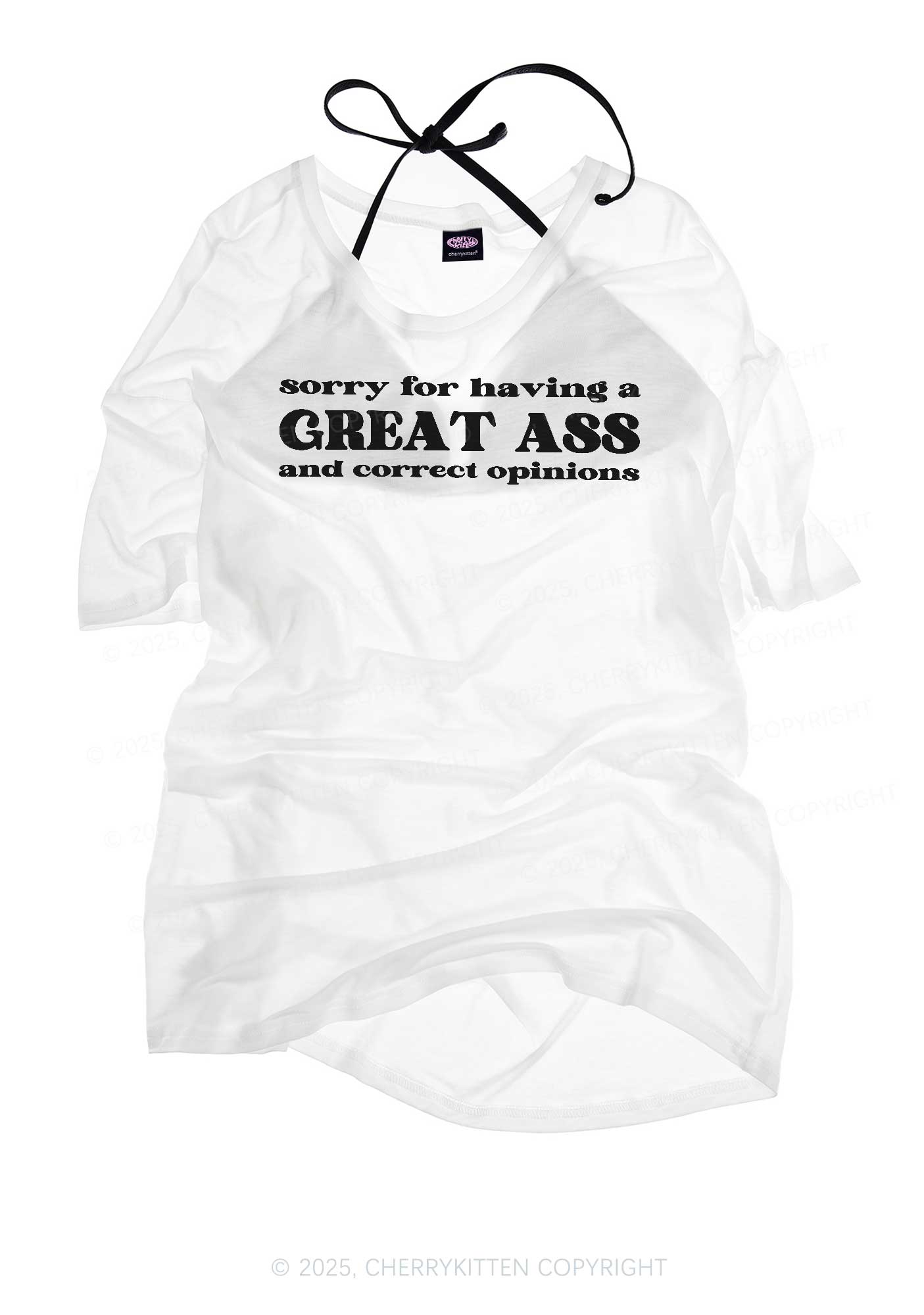 Sorry For Having Great Axx Y2K Sheer Boyfriend Tee Cherrykitten