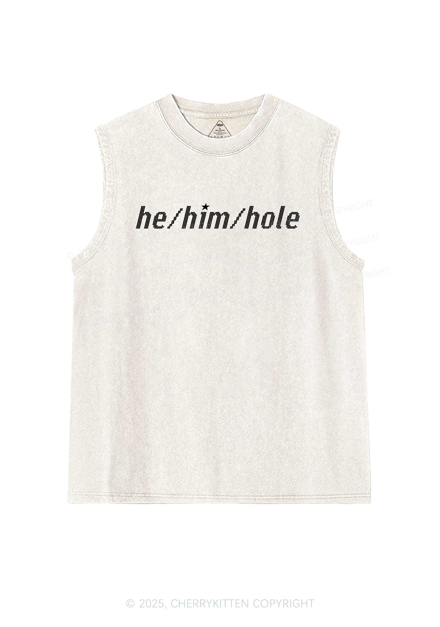 He Him Hole Pride Y2K Washed Muscle Tank Cherrykitten