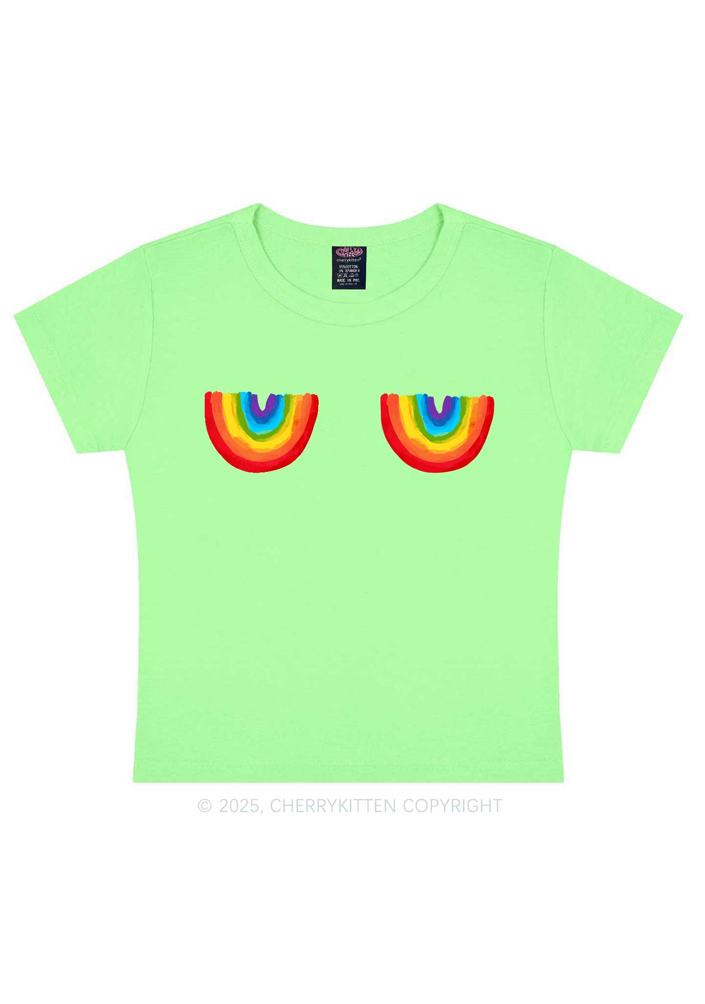 Rainbow Bxxb Y2K Baby Tee Cherrykitten