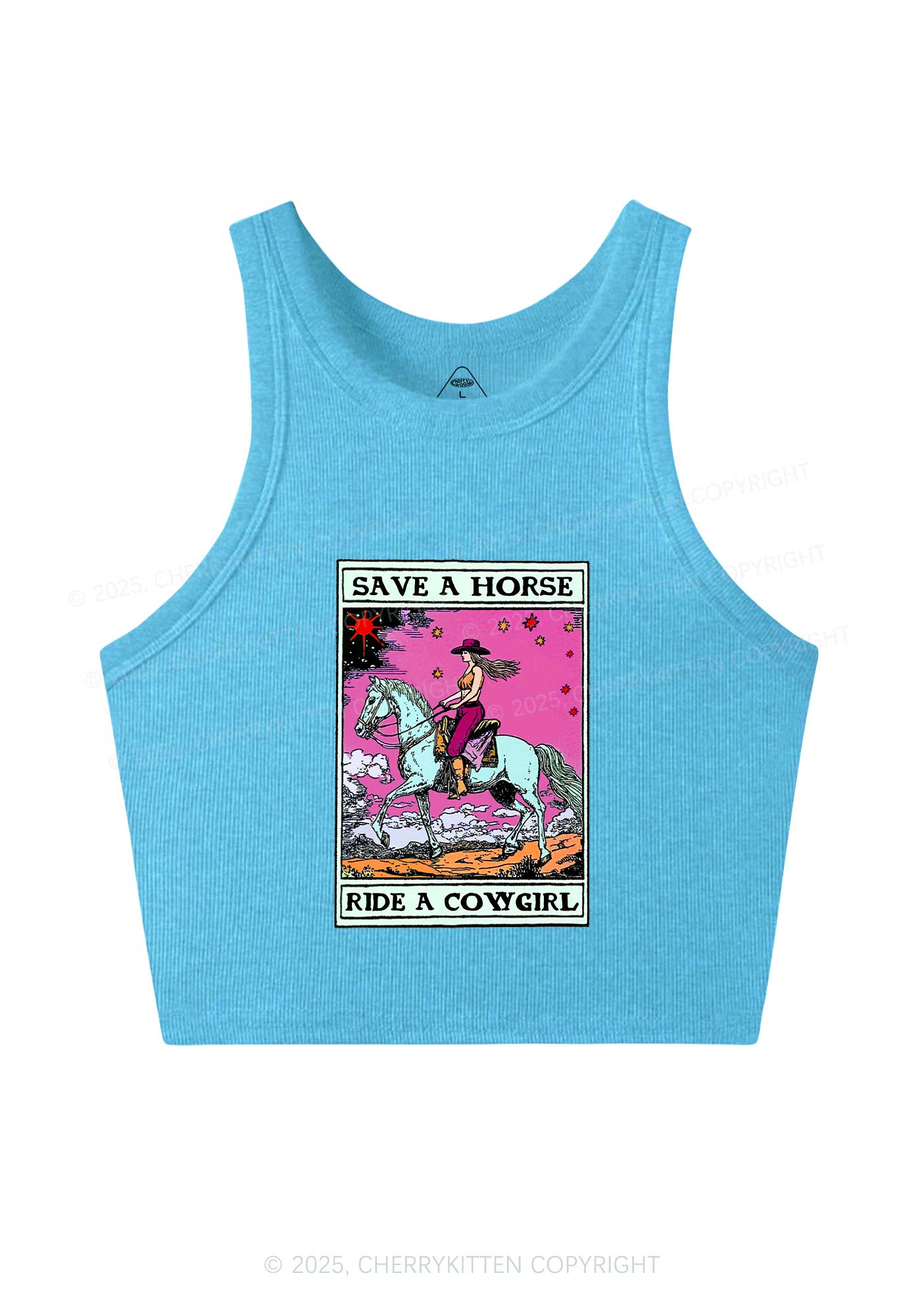 Save Horse Ride Cowgirl Pride Y2K Crop Tank Top Cherrykitten