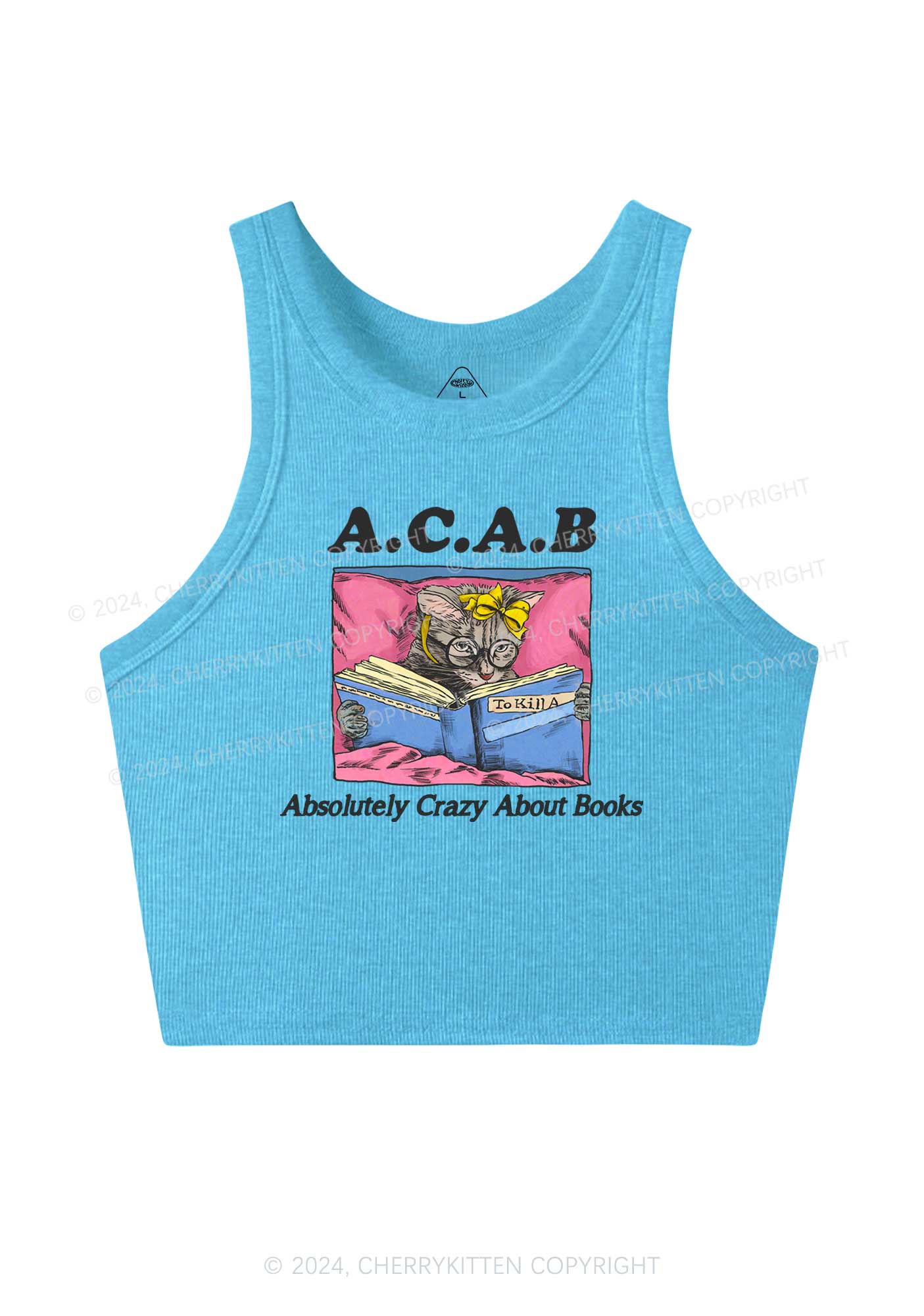 Crazy Books Y2K Crop Tank Top Cherrykitten