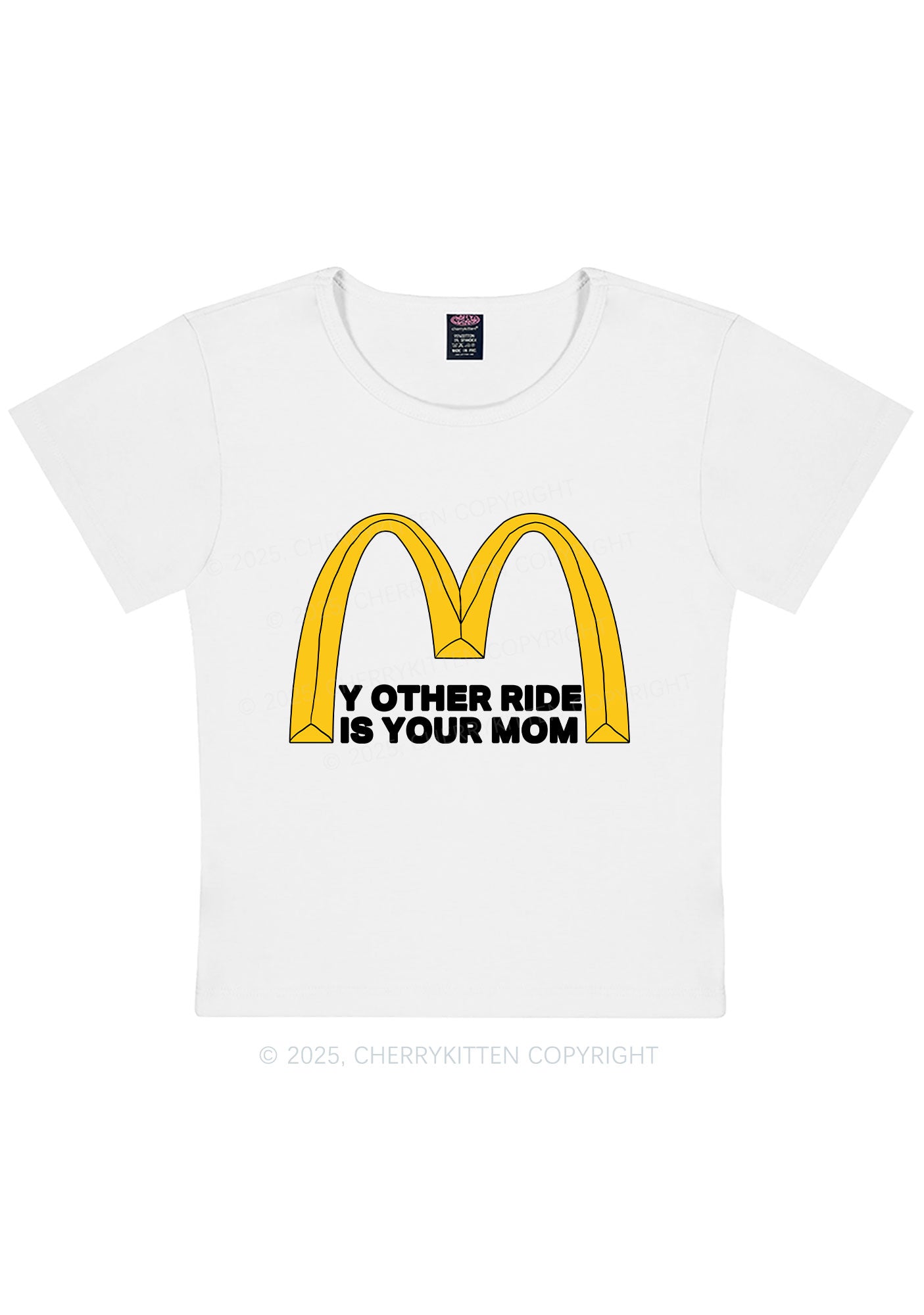 Ride Your Mom Y2K Baby Tee Cherrykitten