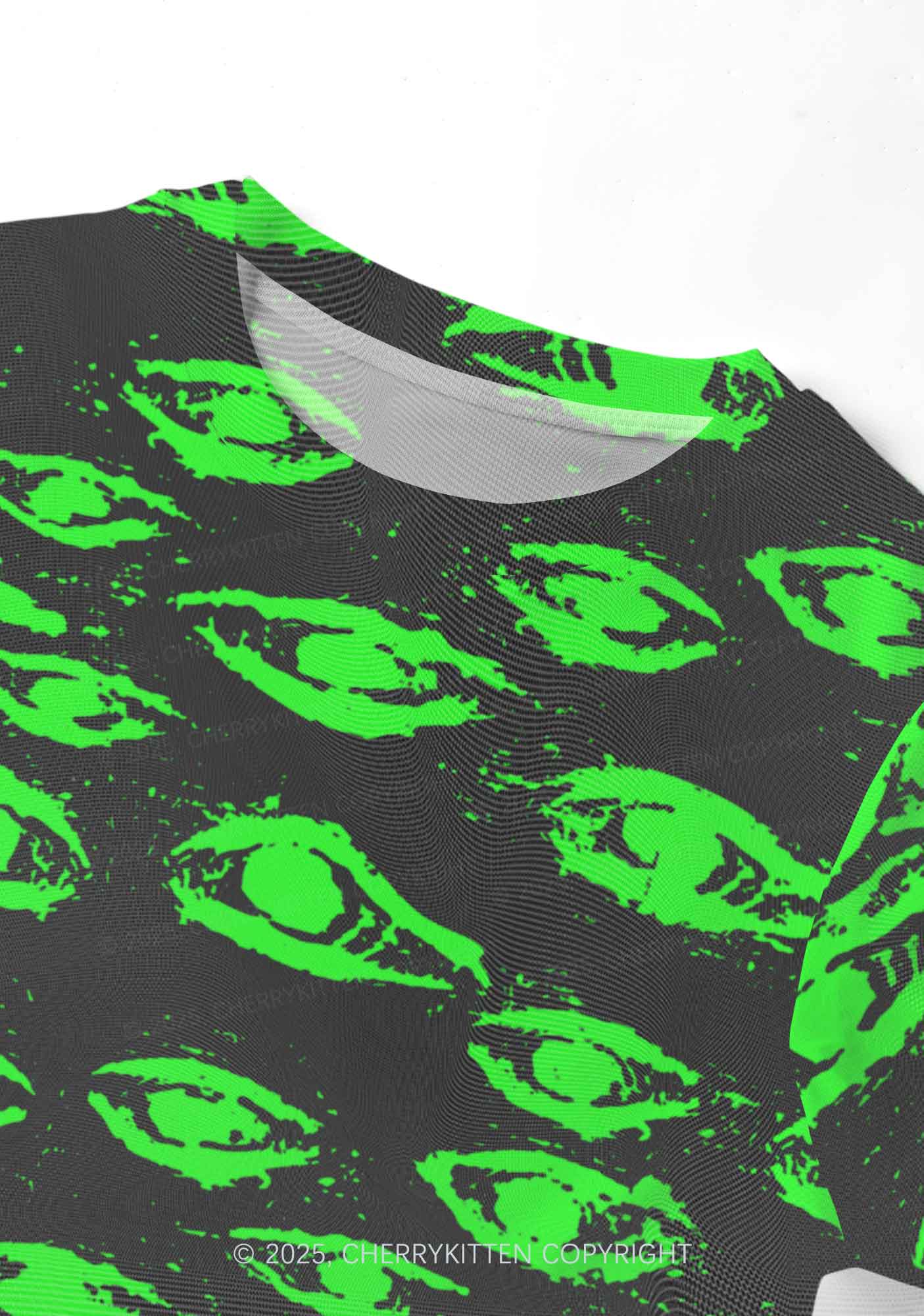 Glimmering Eyes Y2K Mesh Crop Top Cherrykitten