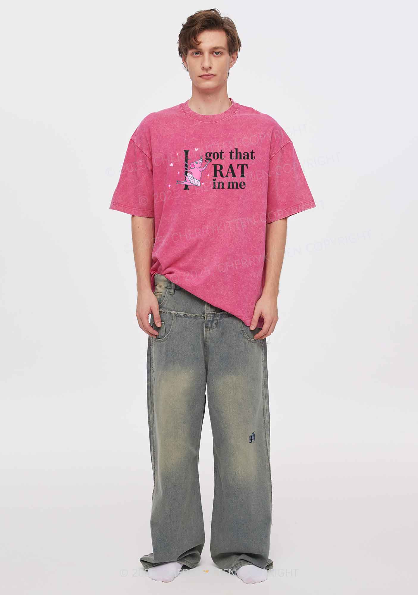 Got Rat In Me Y2K Shirts Washed Tee Cherrykitten