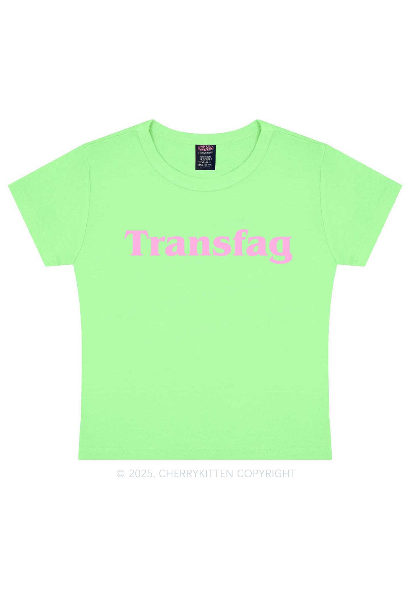 Transfag Y2K Baby Tee Cherrykitten