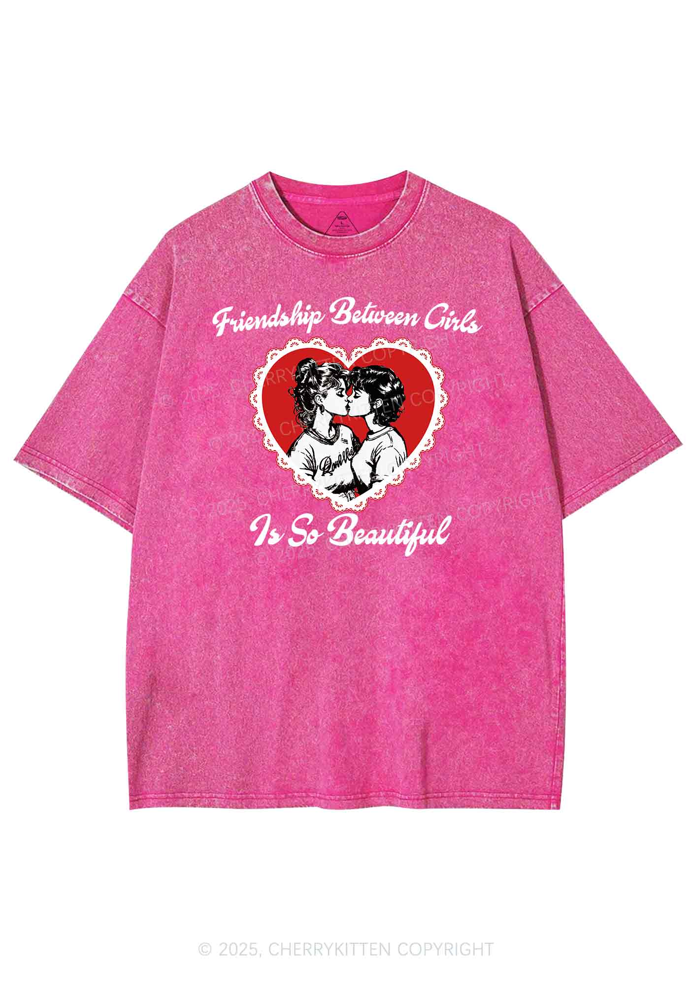 Friendship Between Girls Pride Y2K Shirts Washed Tee Cherrykitten
