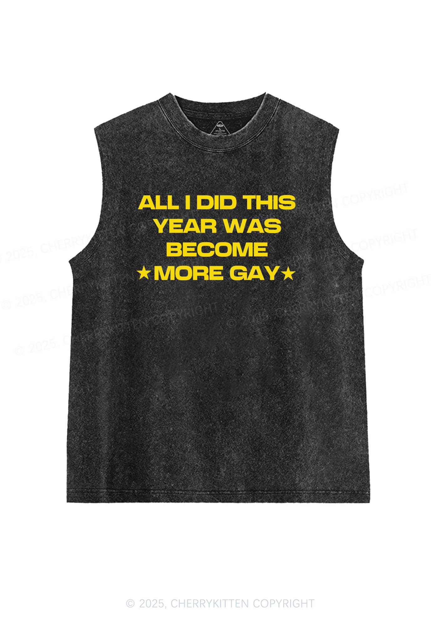 Become More Gay Pride Y2K Washed Muscle Tank Cherrykitten