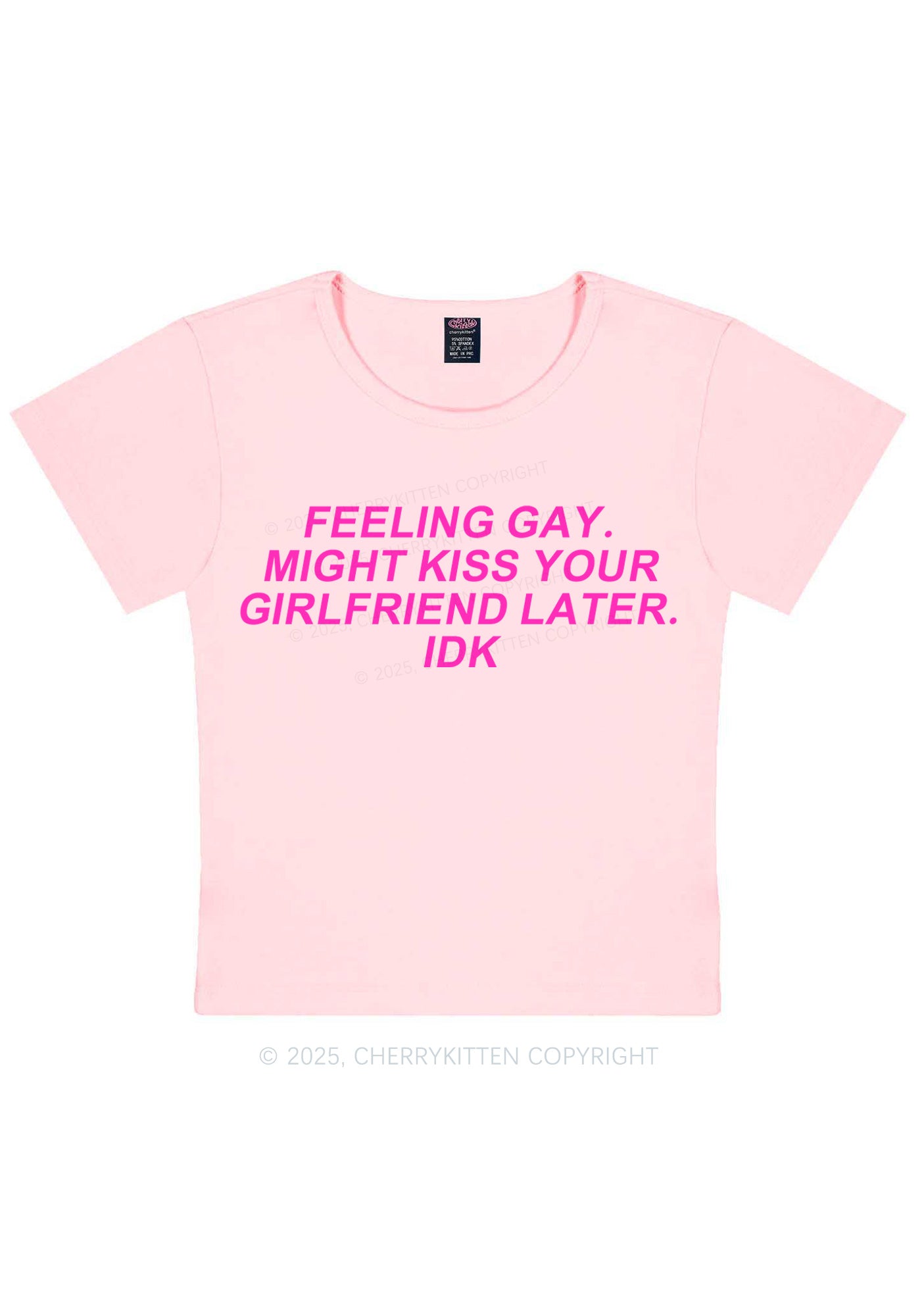 Kiss Your GF Later Pride Y2K Baby Tee Cherrykitten