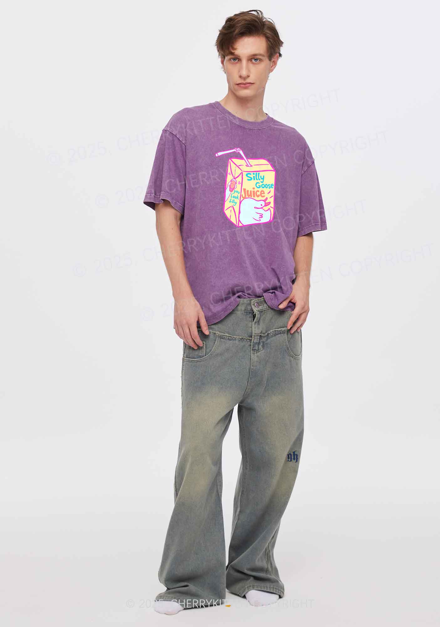 Look Silly Goose Juice Y2K Shirts Washed Tee Cherrykitten