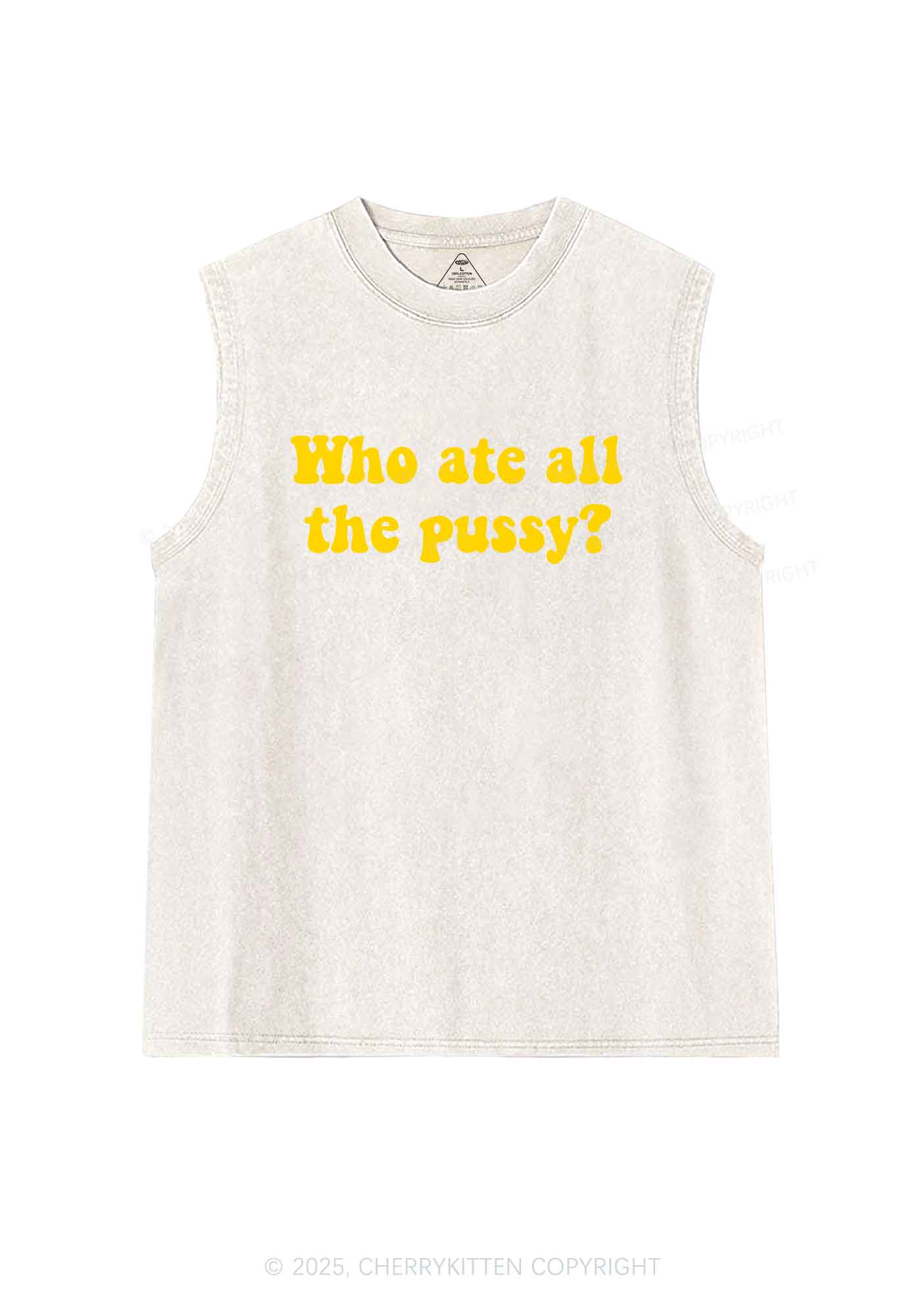 Who Ate All Puxxy Y2K Washed Muscle Tank Cherrykitten