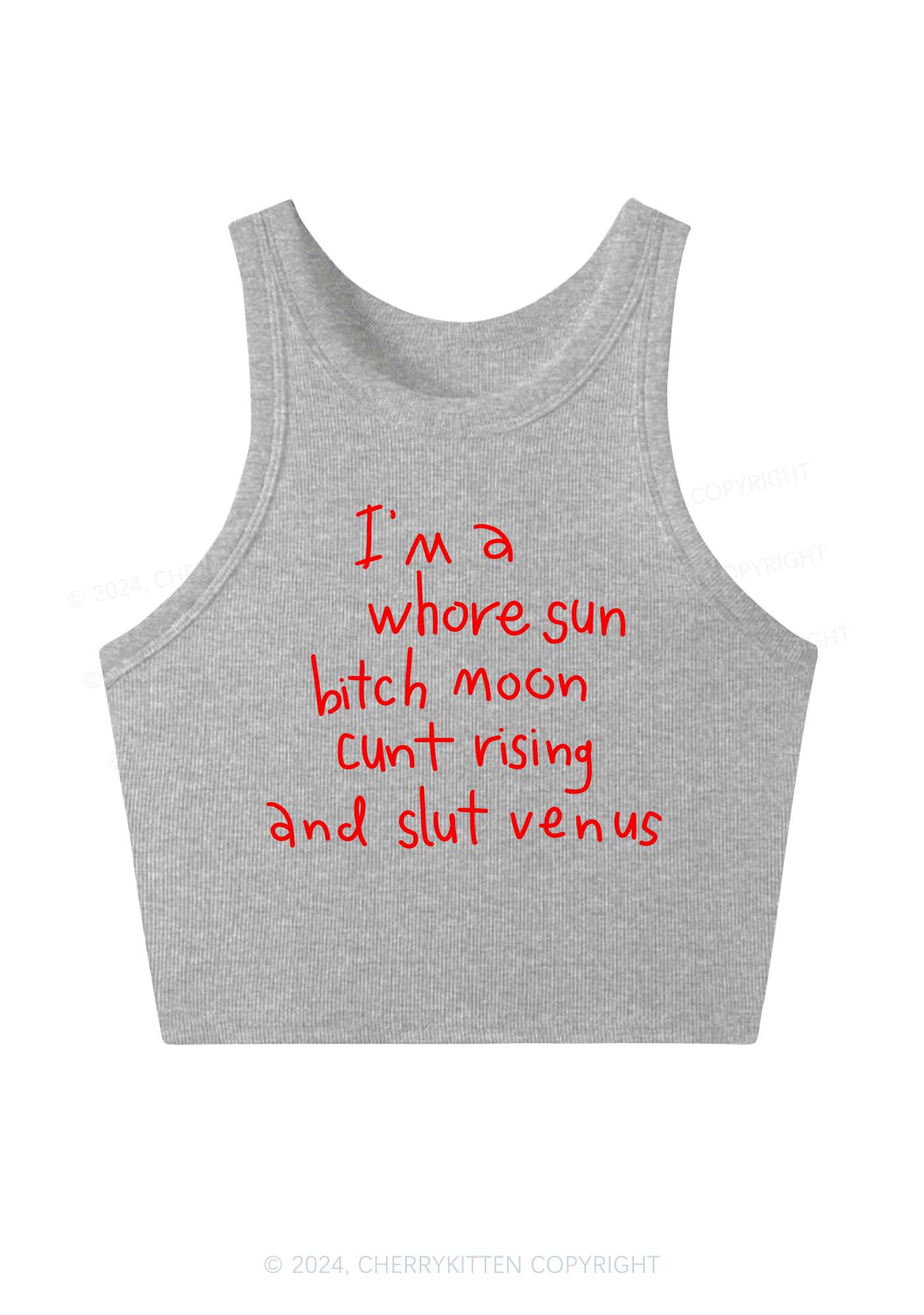 Whole Sun Bxxch Y2K Crop Tank Top Cherrykitten