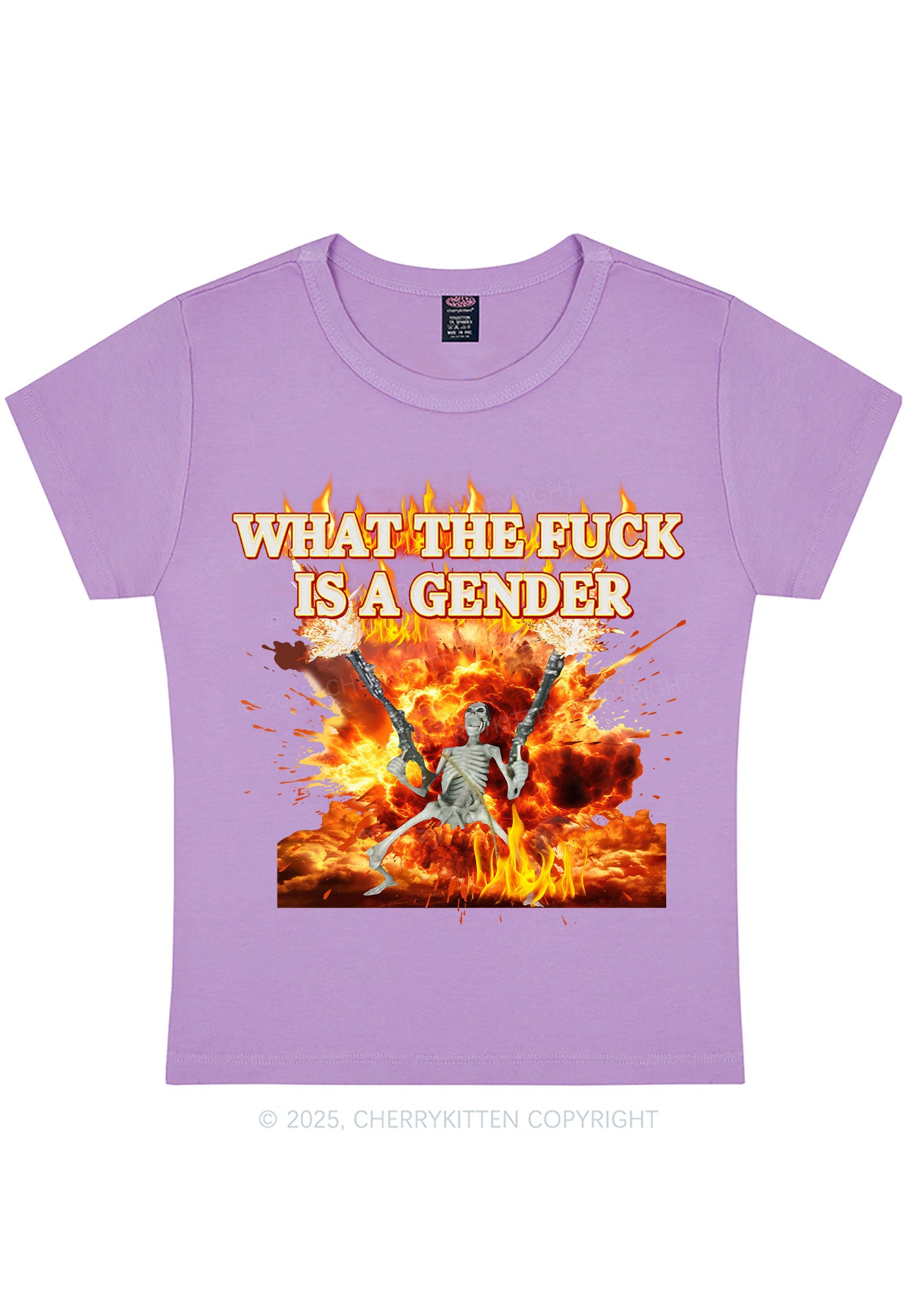 Skeleton Gender Y2K Baby Tee Cherrykitten