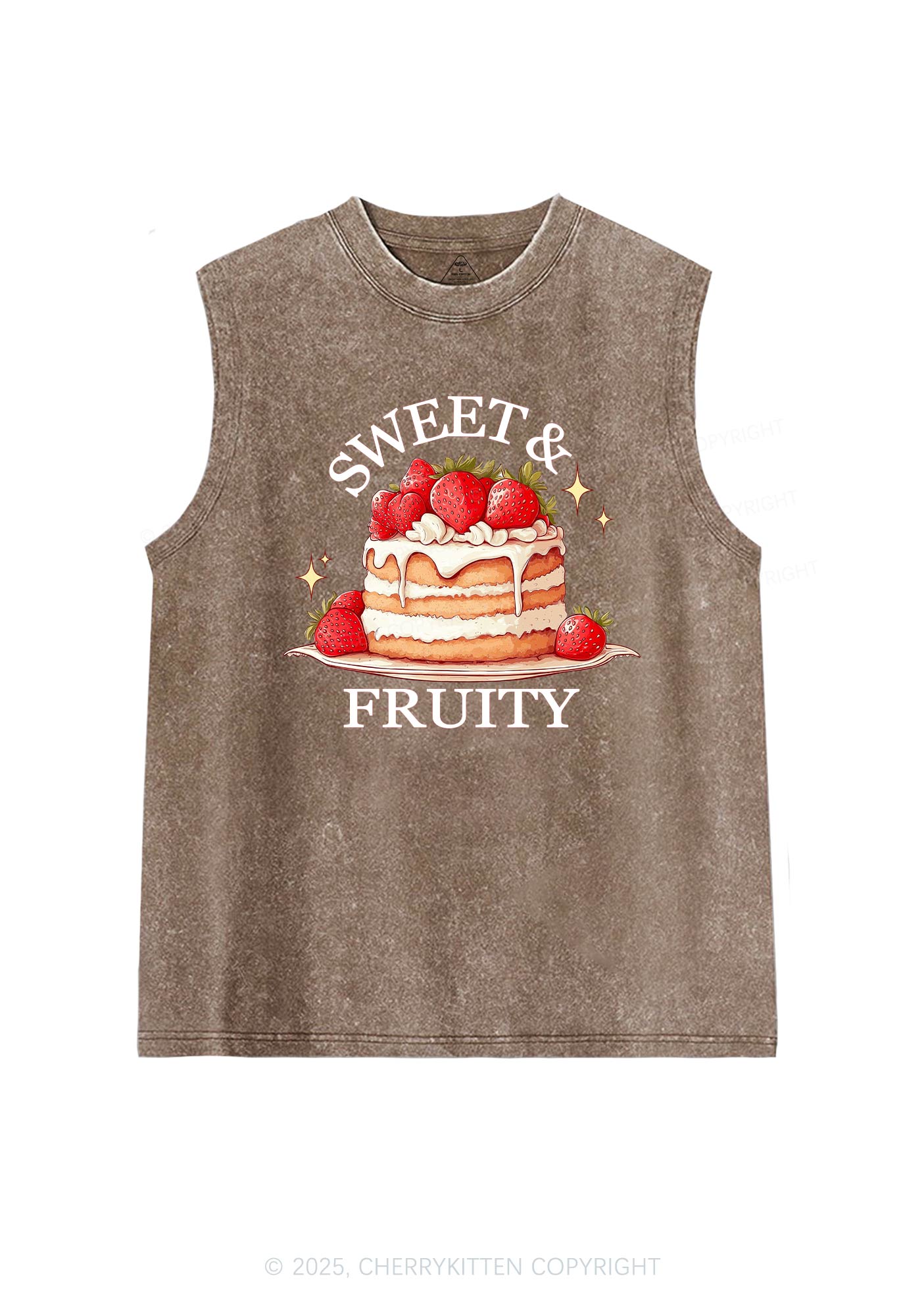 Sweet And Fruity Cake Pride Y2K Washed Muscle Tank Cherrykitten