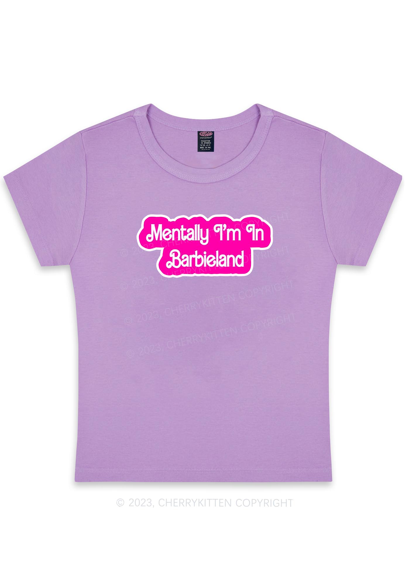Curvy Mentally I'm In Y2K Baby Tee Cherrykitten