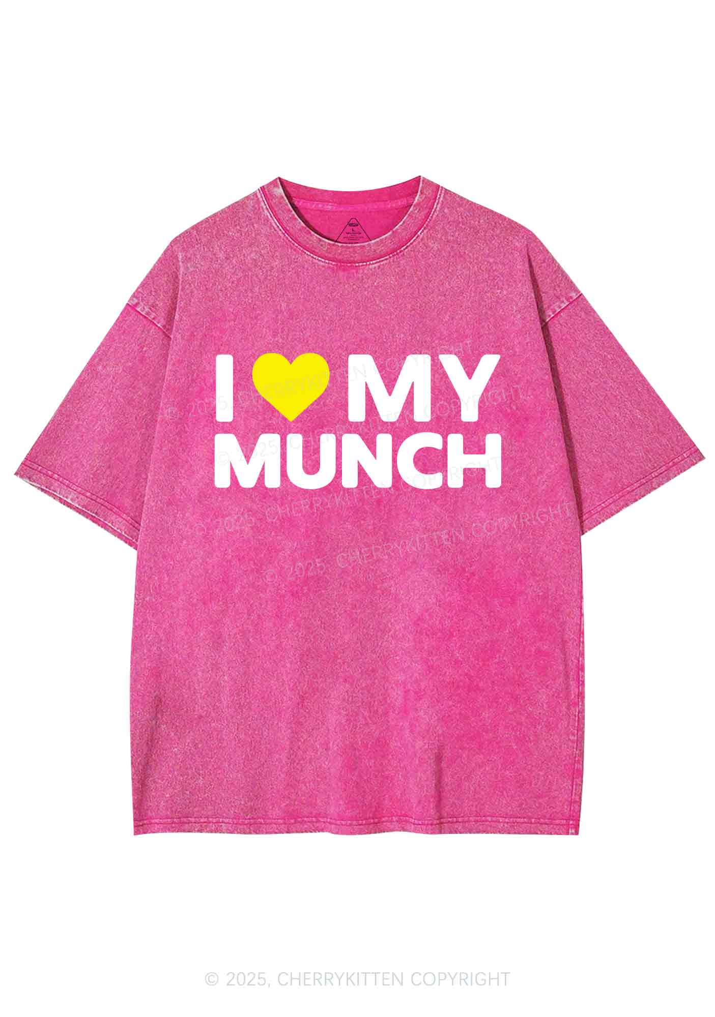 I Love My Munch Y2K Shirts Washed Tee Cherrykitten