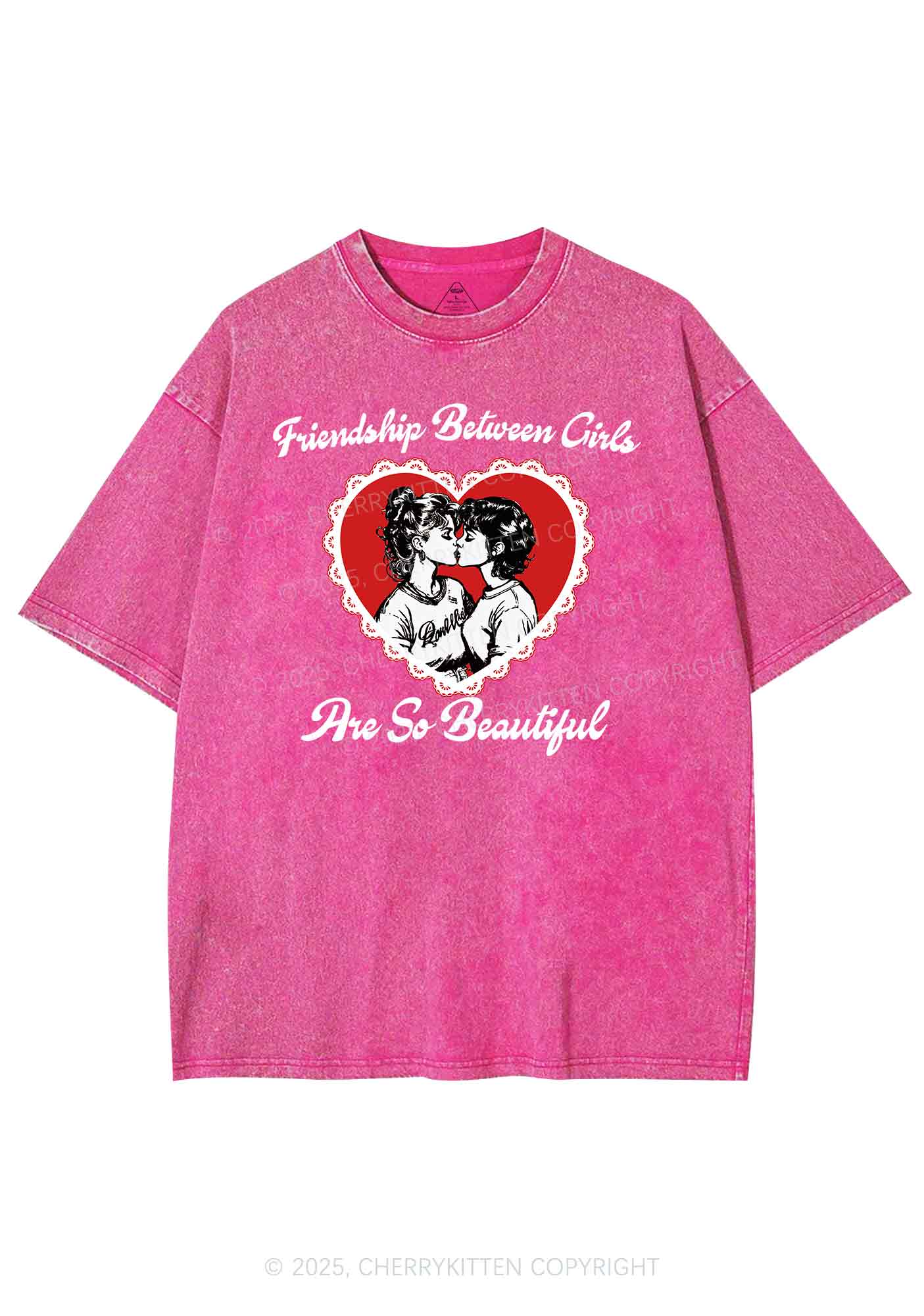 Friendship Between Girls Pride Y2K Shirts Washed Tee Cherrykitten