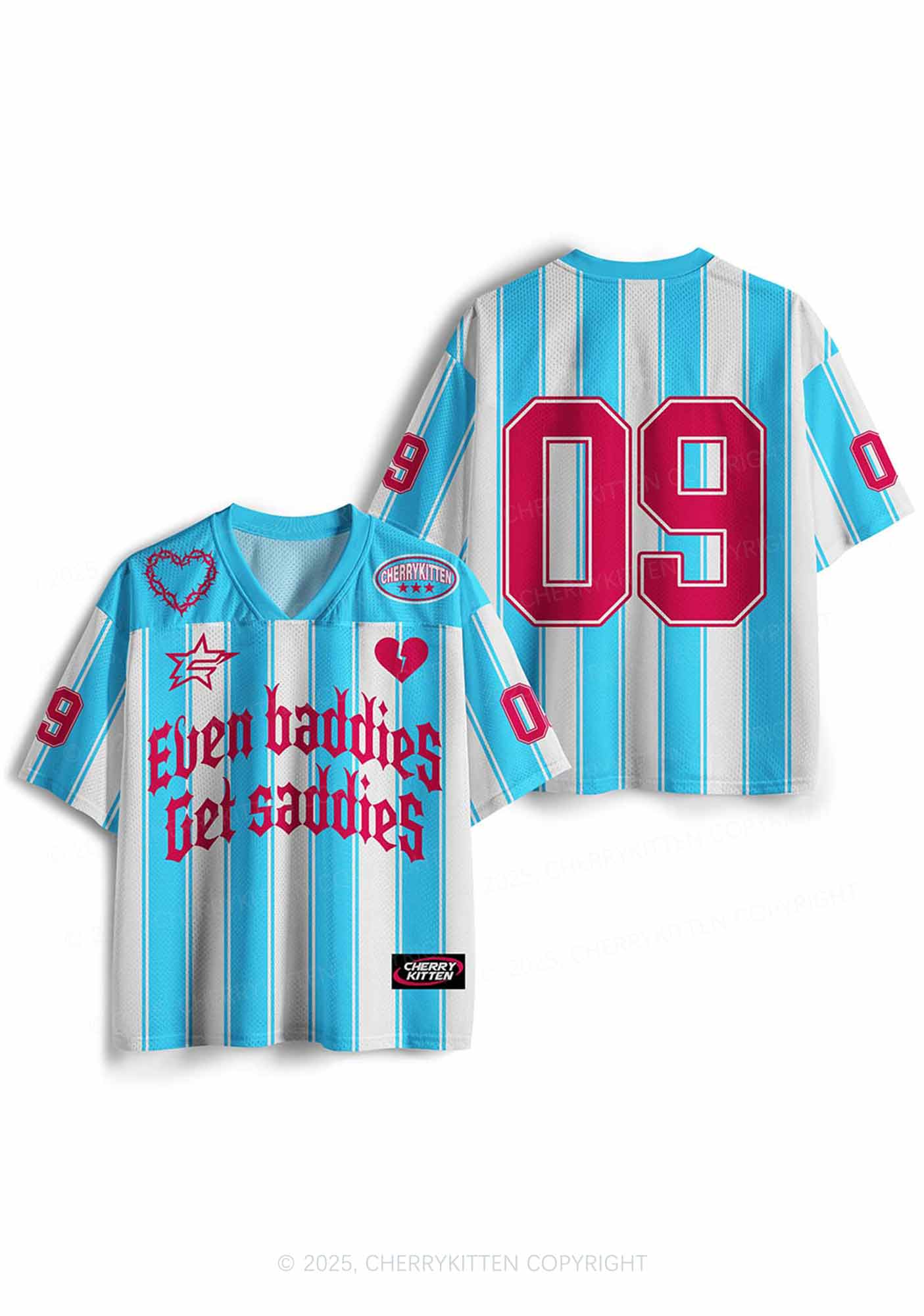 Custom Even Baddies Get Saddies Y2K Sport Jersey Shirts Cherrykitten
