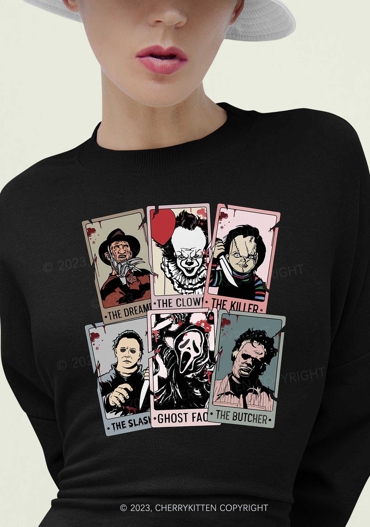 Horror Characters Photos Halloween Y2K Sweatshirt Cherrykitten