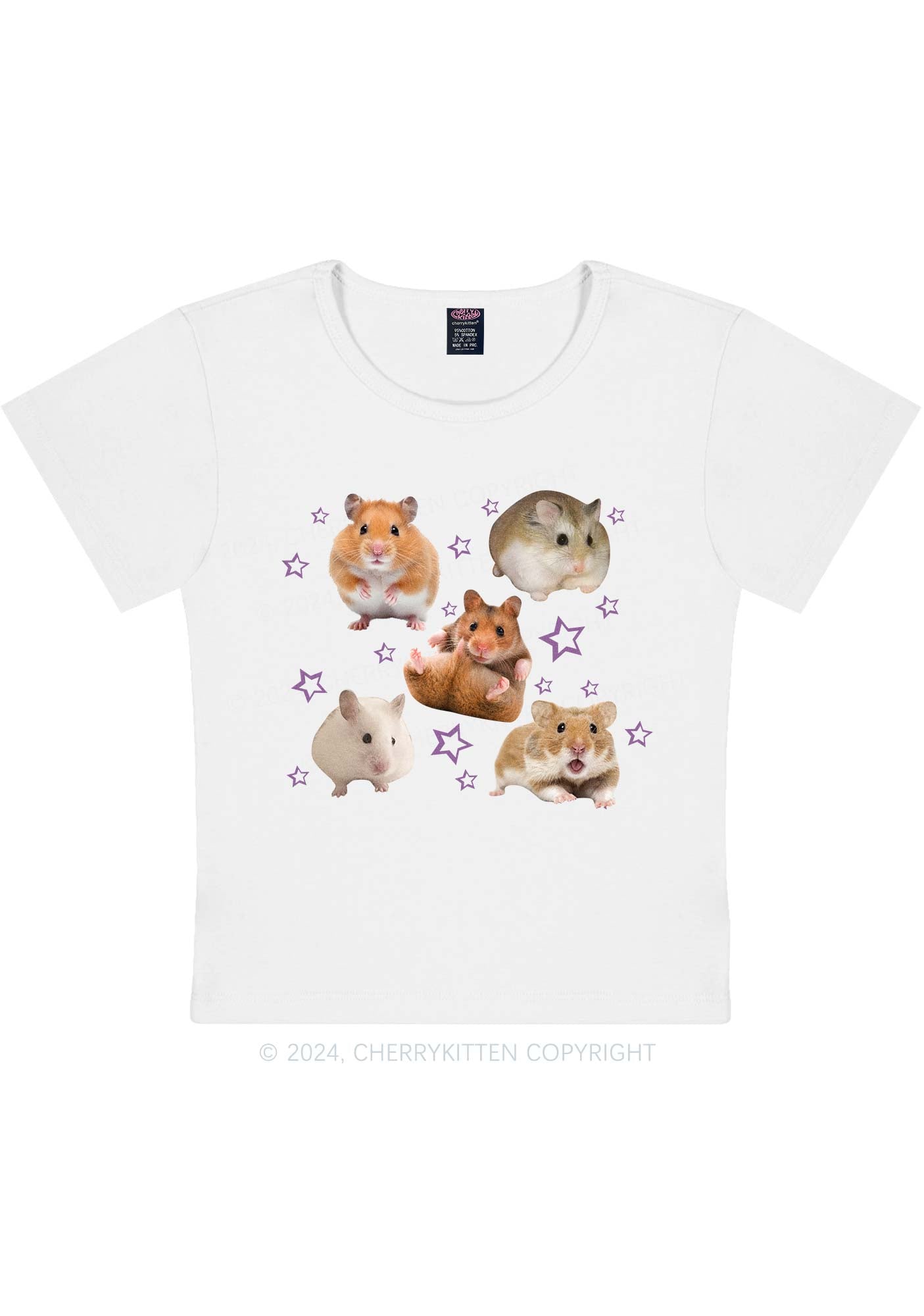 Cute Hamsters Y2K Baby Tee Cherrykitten