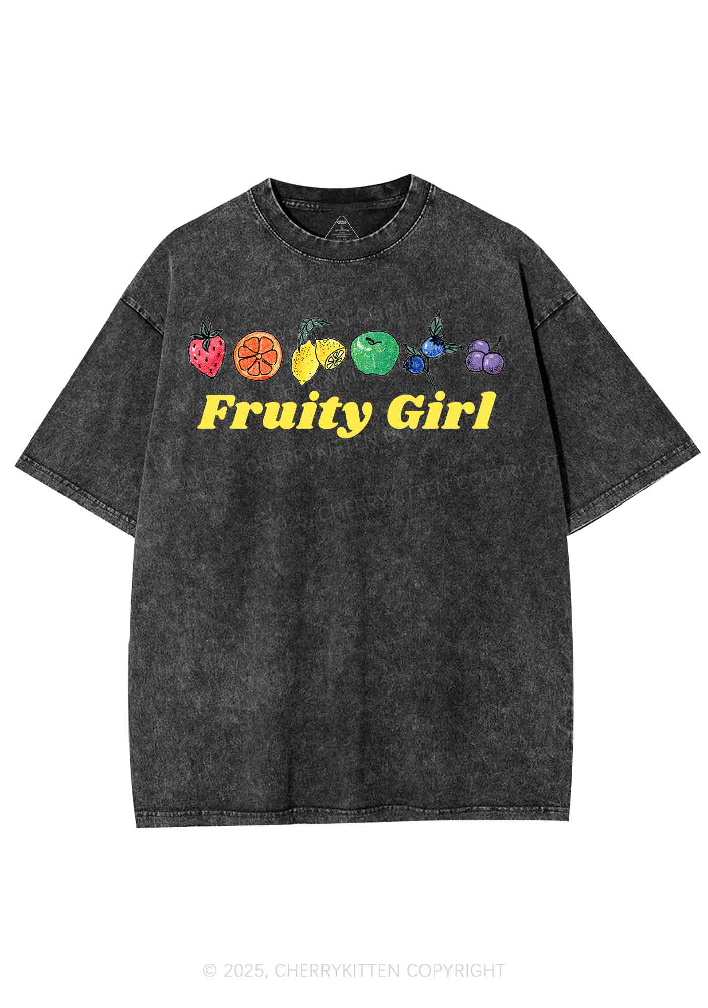 Fruity Girl Y2K Shirts Washed Tee Cherrykitten