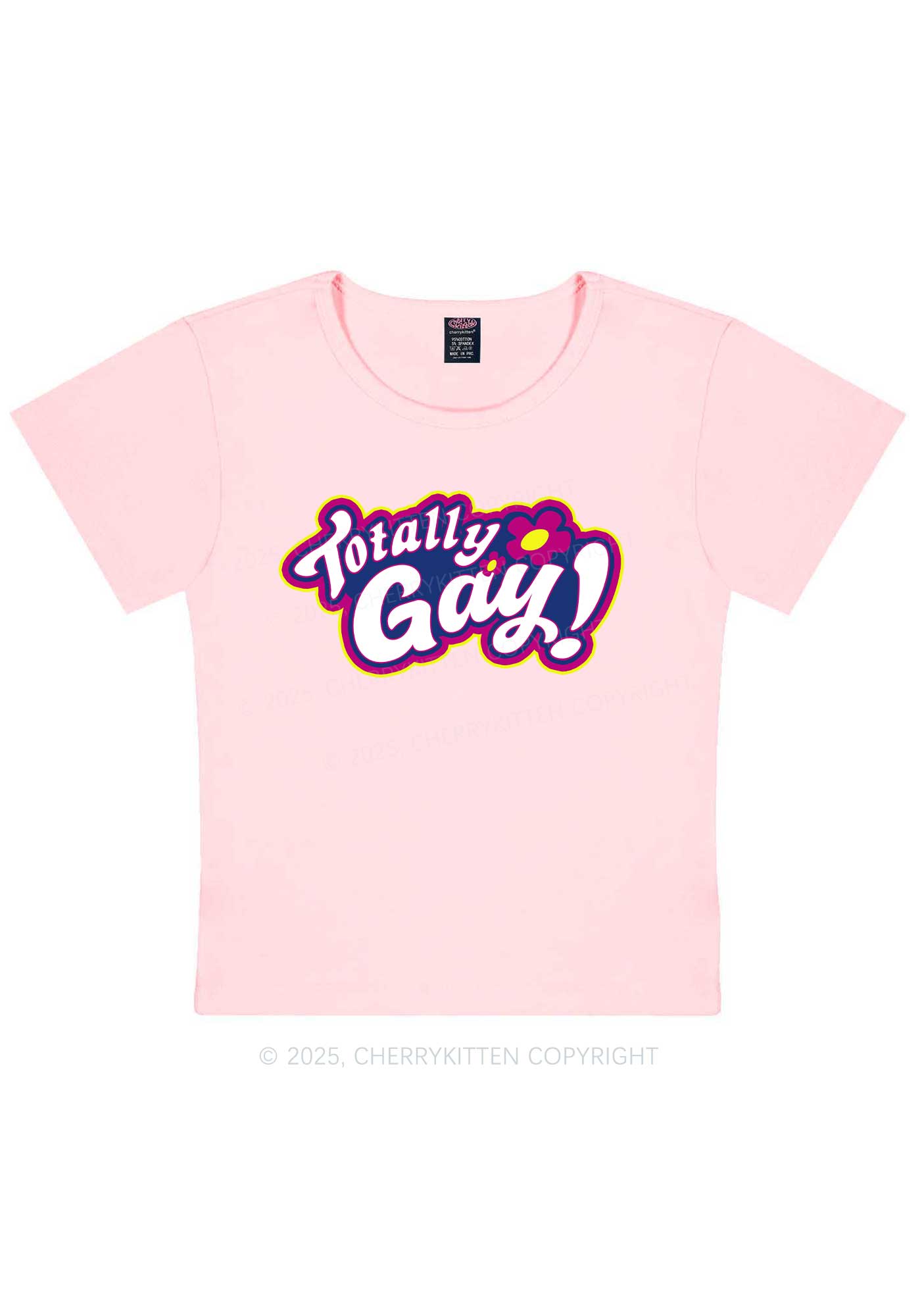Totally Gay Pride Y2K Baby Tee Cherrykitten