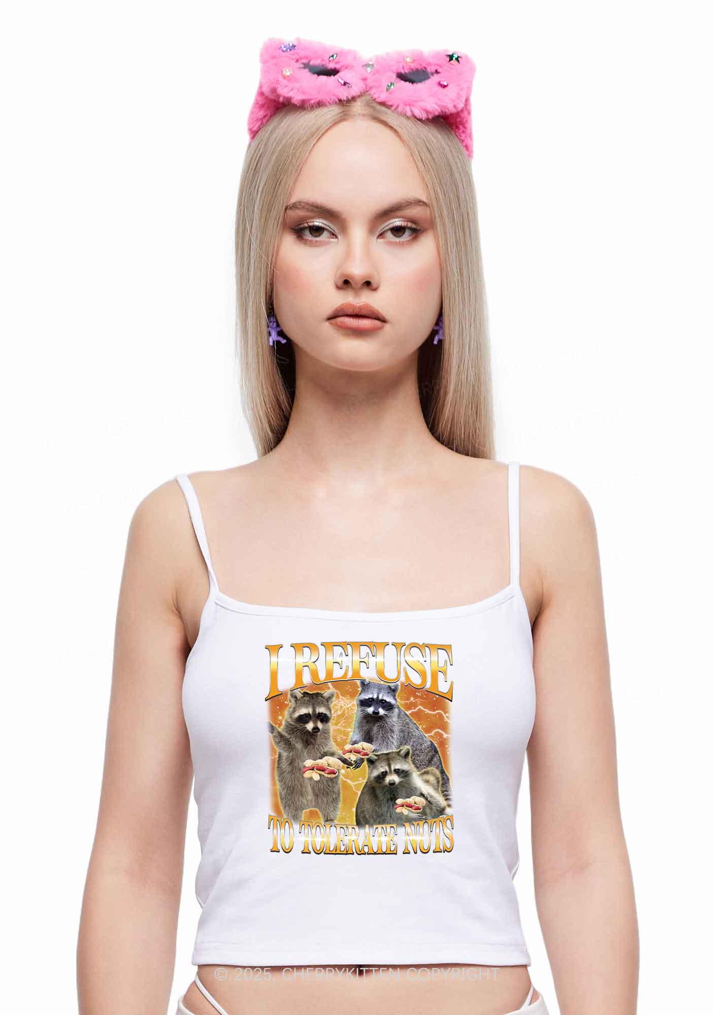 Retro Raccoon Nuts Y2K Spaghetti Strap Cami Cherrykitten