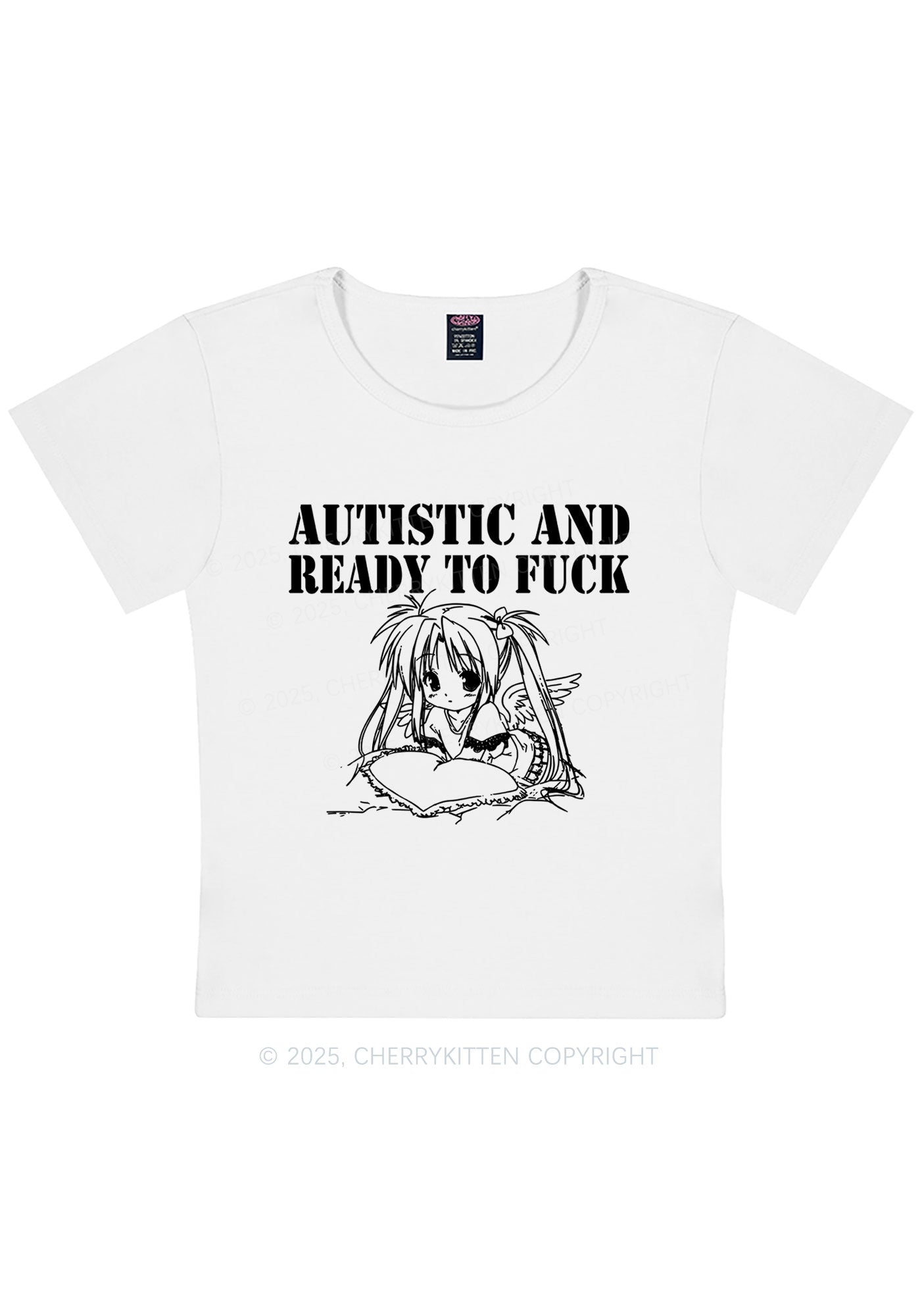 Autistic Ready To Fxxk Y2K Baby Tee Cherrykitten
