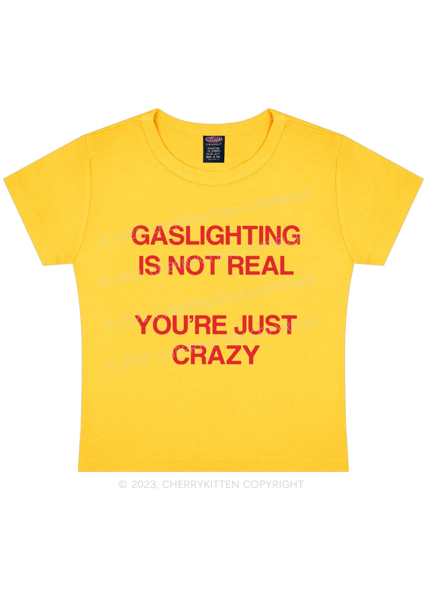 Gaslighting Not Real Y2k Baby Tee