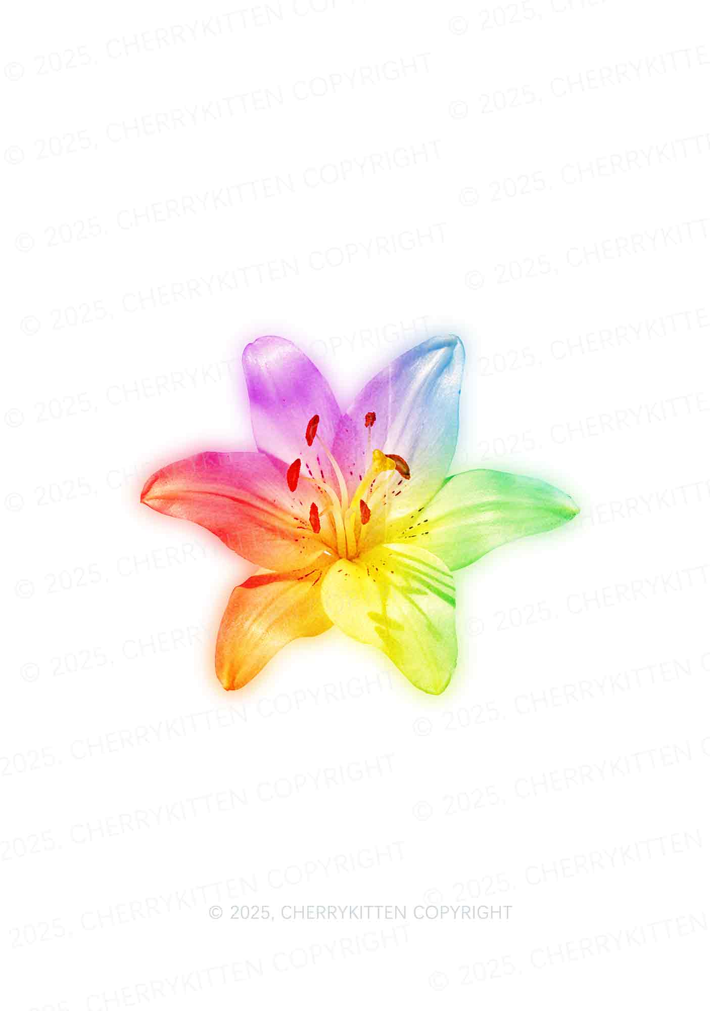 Rainbow Lily Pride Y2K Mesh Long Sleeve Crop Top Cherrykitten