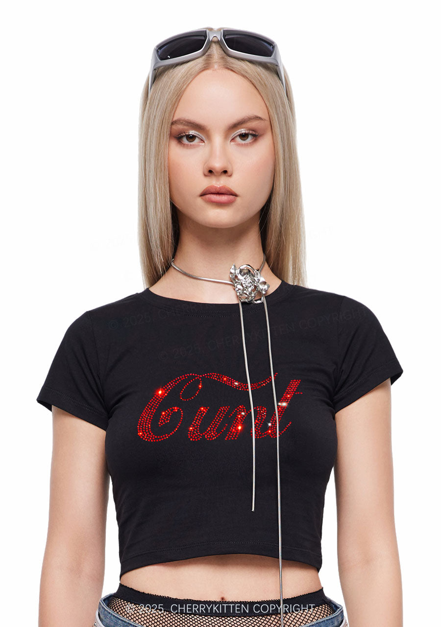 Rhinestone Special Cxxt Y2K Baby Tee Cherrykitten