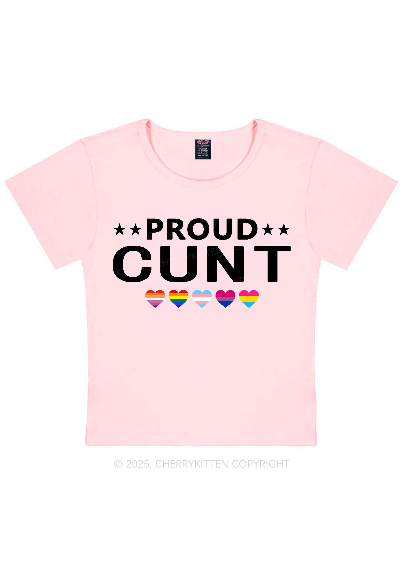Proud Cxxt Pride Y2K Baby Tee Cherrykitten