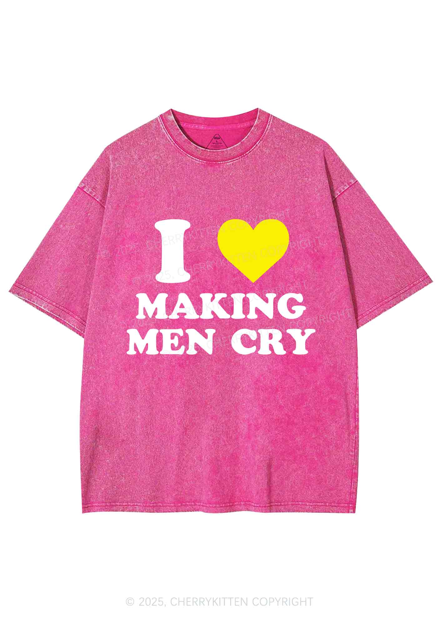 I Love Making Men Cry Y2K Shirts Washed Tee Cherrykitten